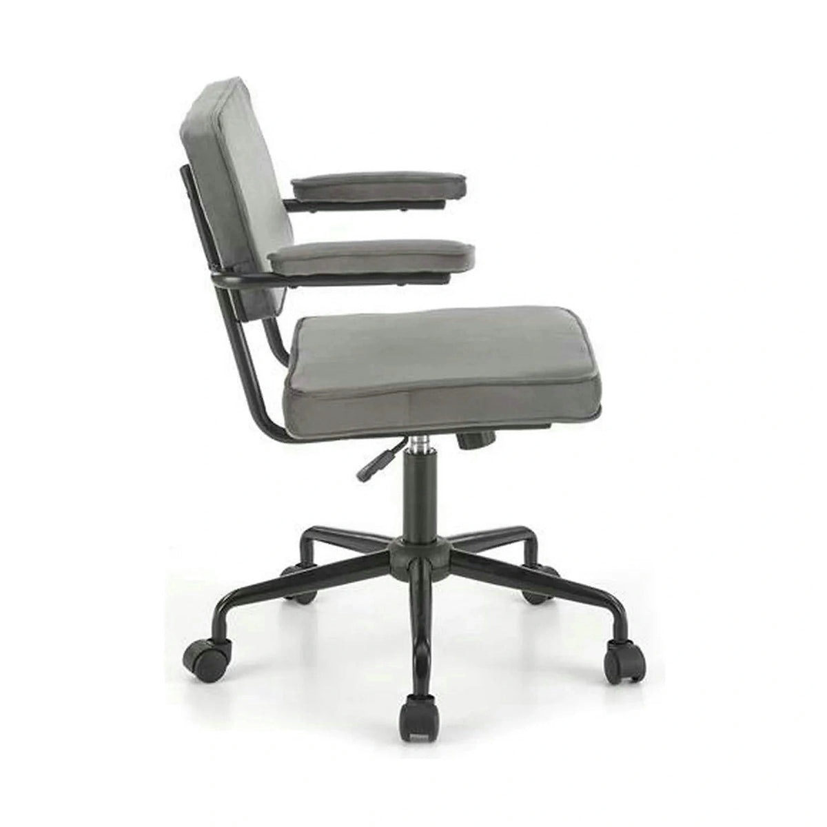 Scaun birou FIDEL, gri/negru, stofa clasica/metal, 62x56x81/91 cm