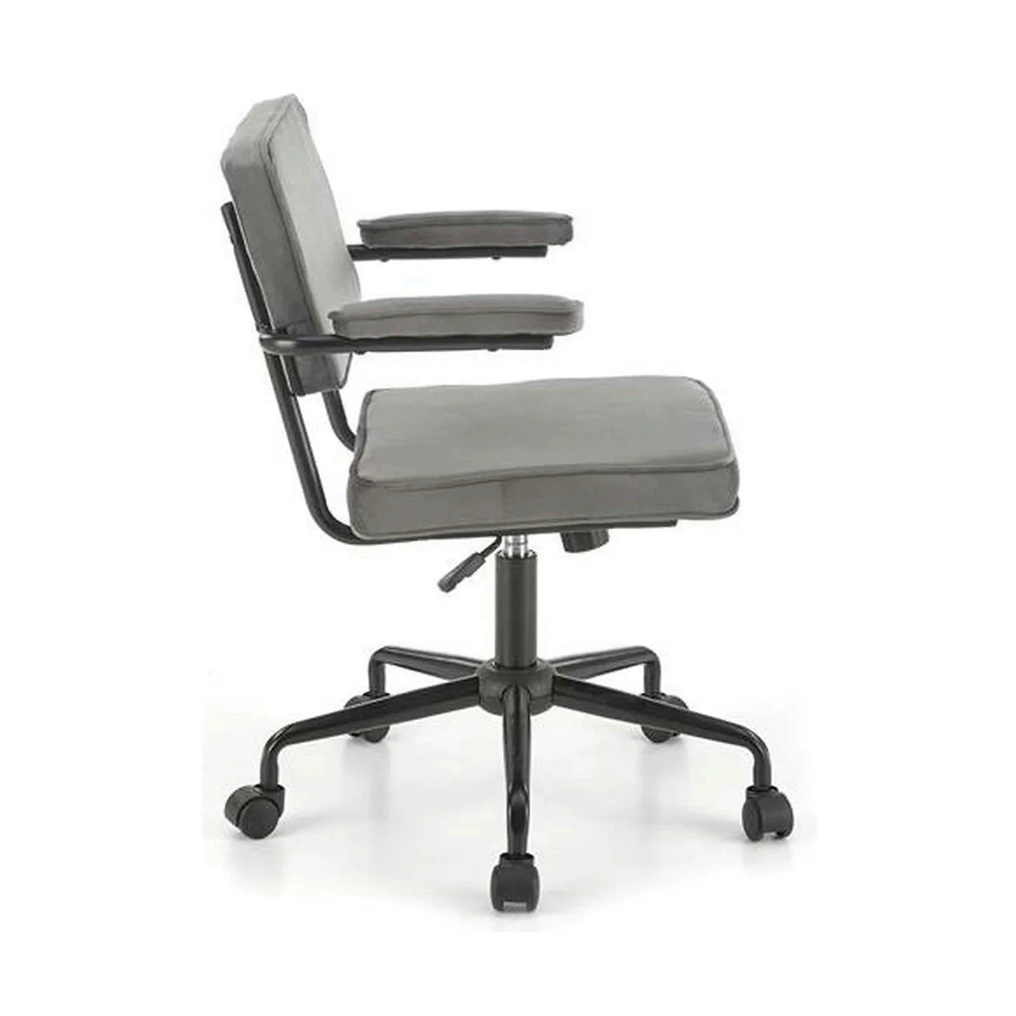 Scaun birou FIDEL, gri/negru, stofa clasica/metal, 62x56x81/91 cm