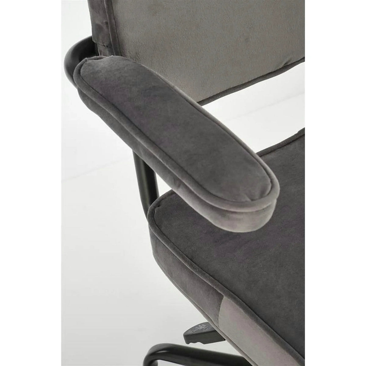 Scaun birou FIDEL, gri/negru, stofa clasica/metal, 62x56x81/91 cm