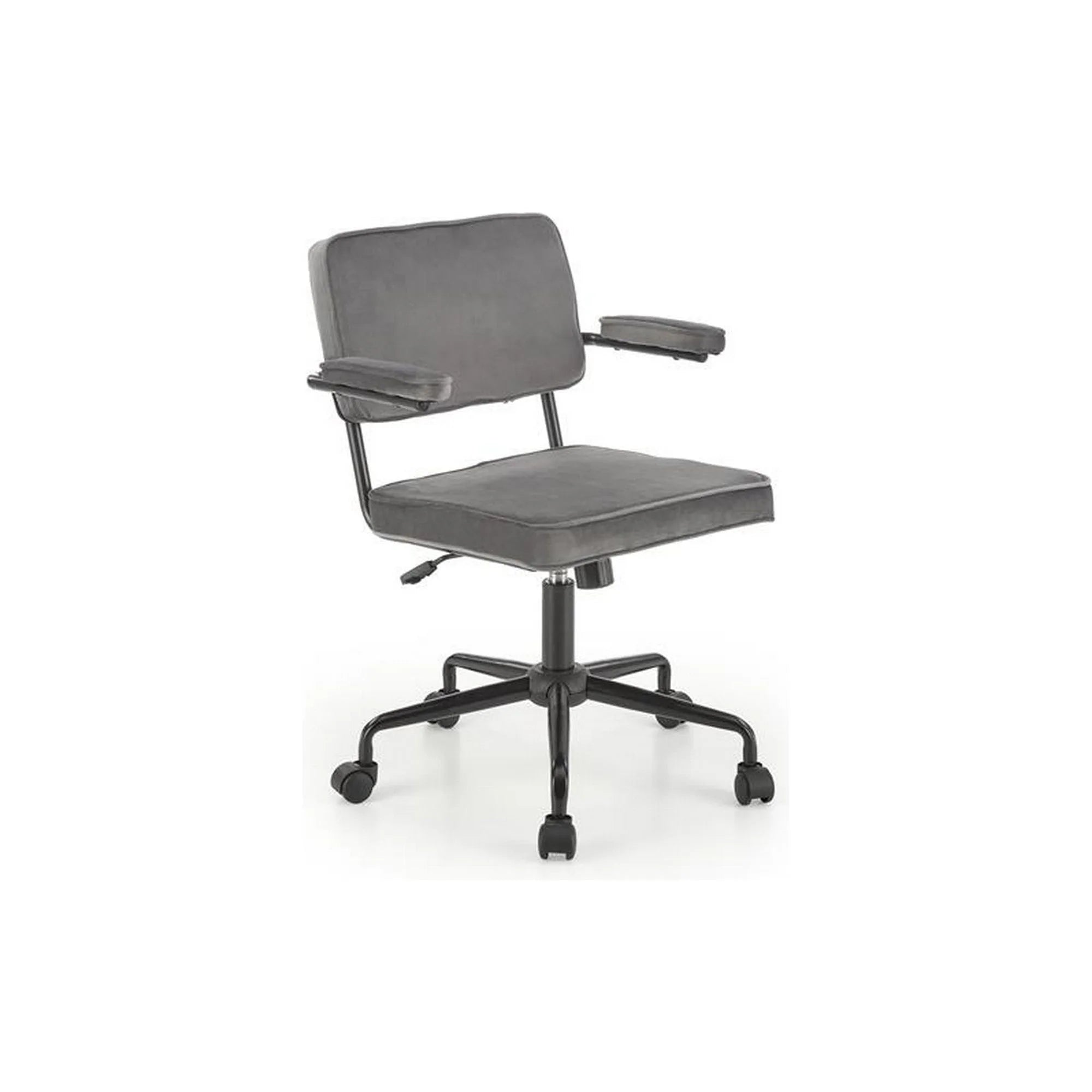 Scaun birou FIDEL, gri/negru, stofa clasica/metal, 62x56x81/91 cm