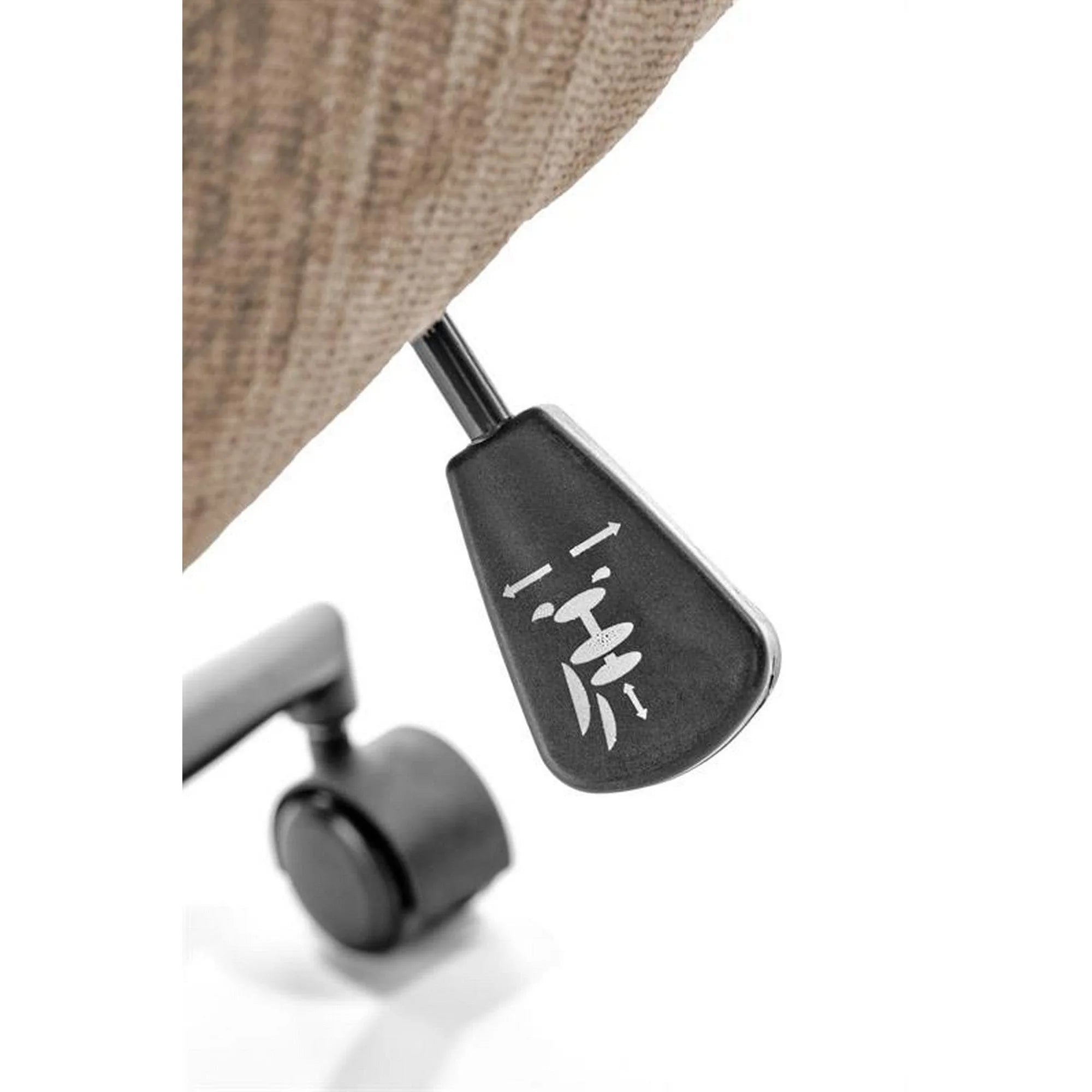 Scaun birou FLORES, maro deschis, stofa clasica/metal, 59x70x92/102 cm