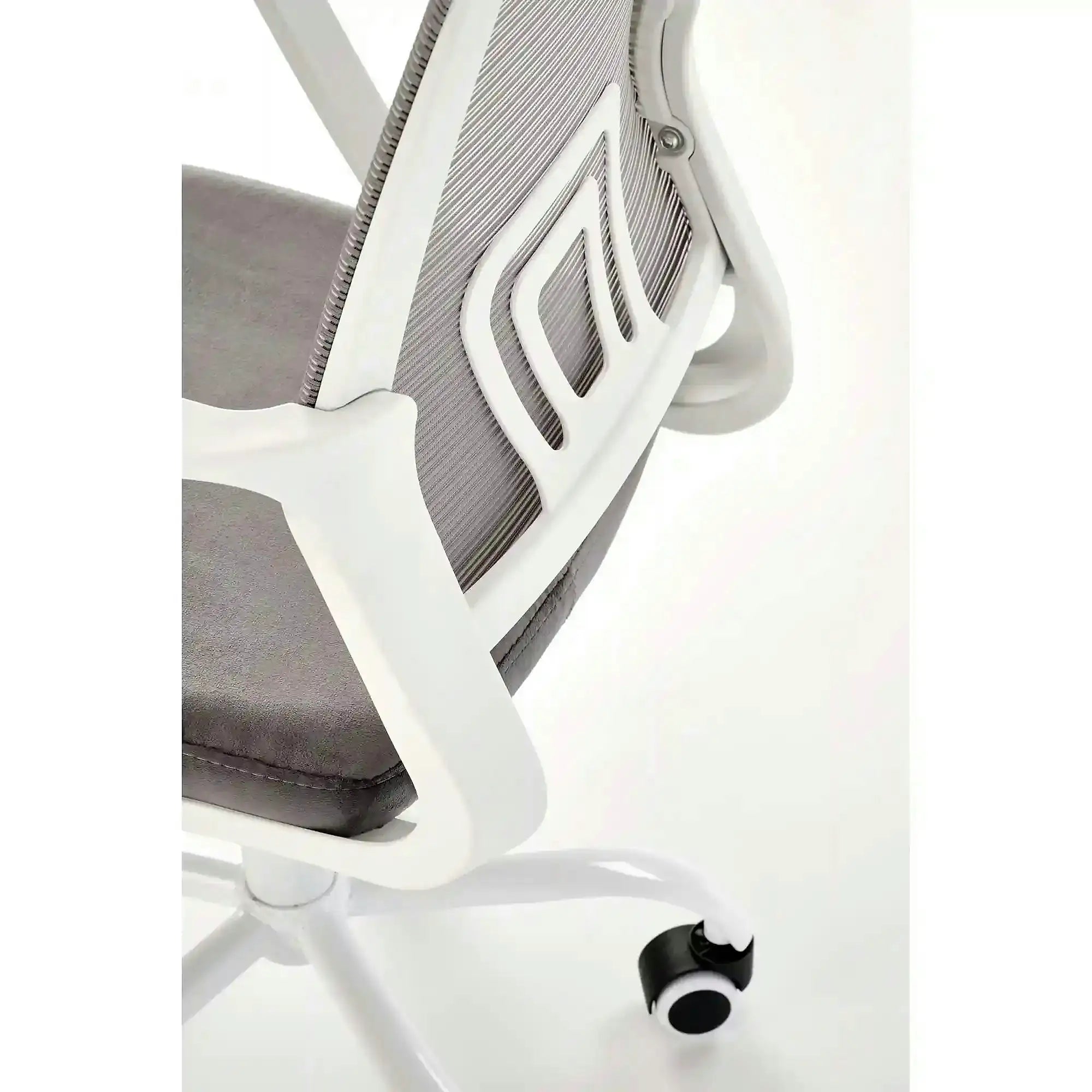 Scaun birou FRODO, gri/alb, stofa catifelata/plasa, 50x51x88/100 cm