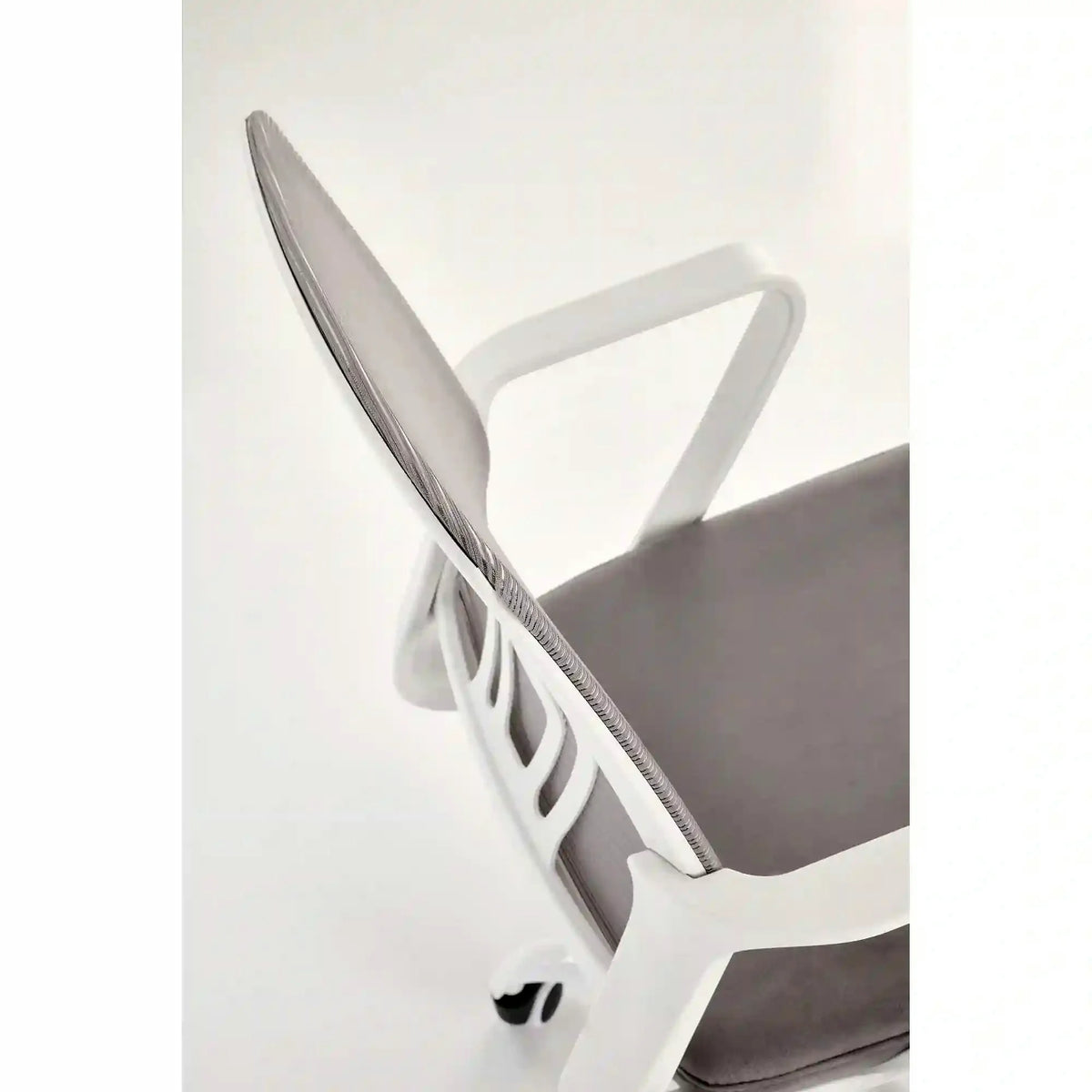 Scaun birou FRODO, gri/alb, stofa catifelata/plasa, 50x51x88/100 cm