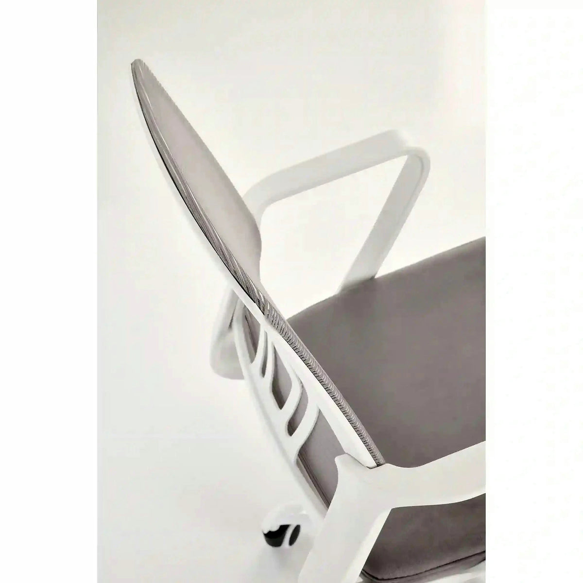 Scaun birou FRODO, gri/alb, stofa catifelata/plasa, 50x51x88/100 cm