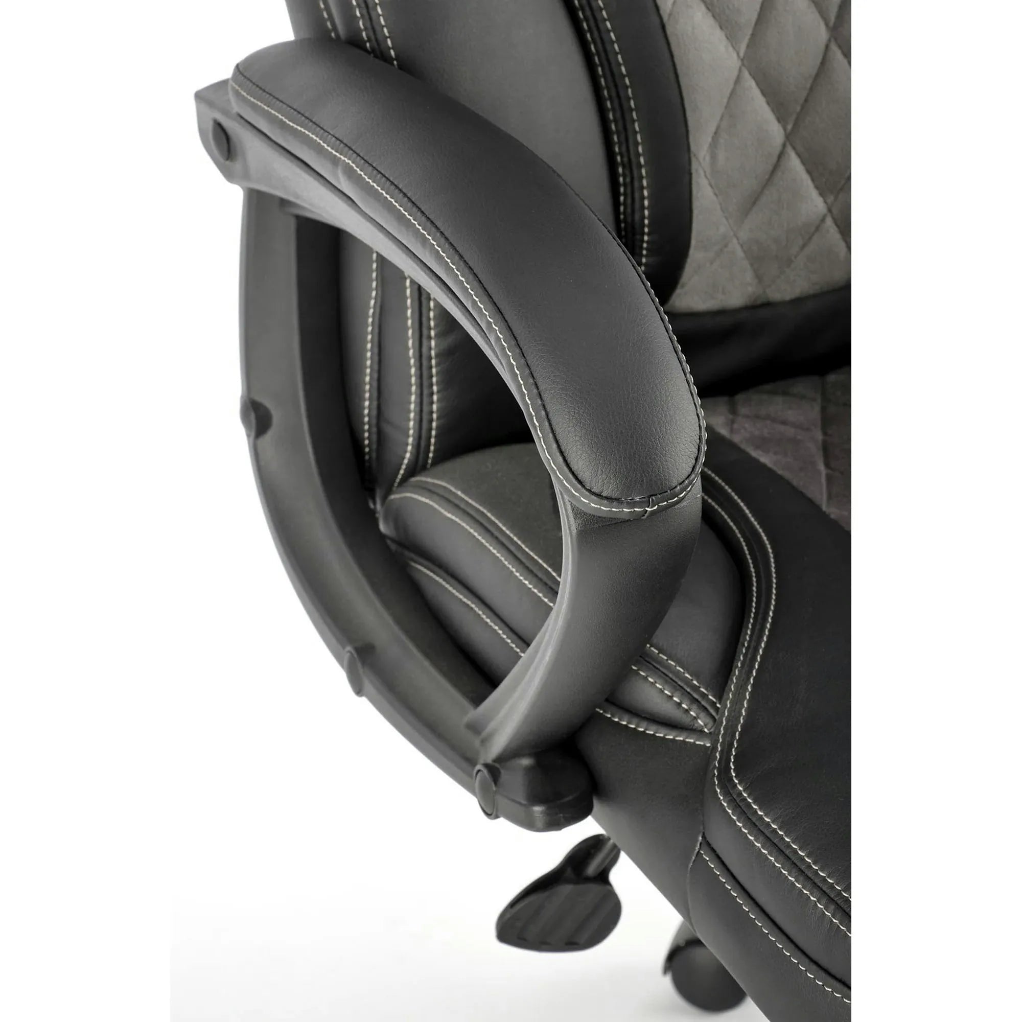 Scaun birou GANDALF, gri/negru, piele ecologica, 65x73x113/120 cm