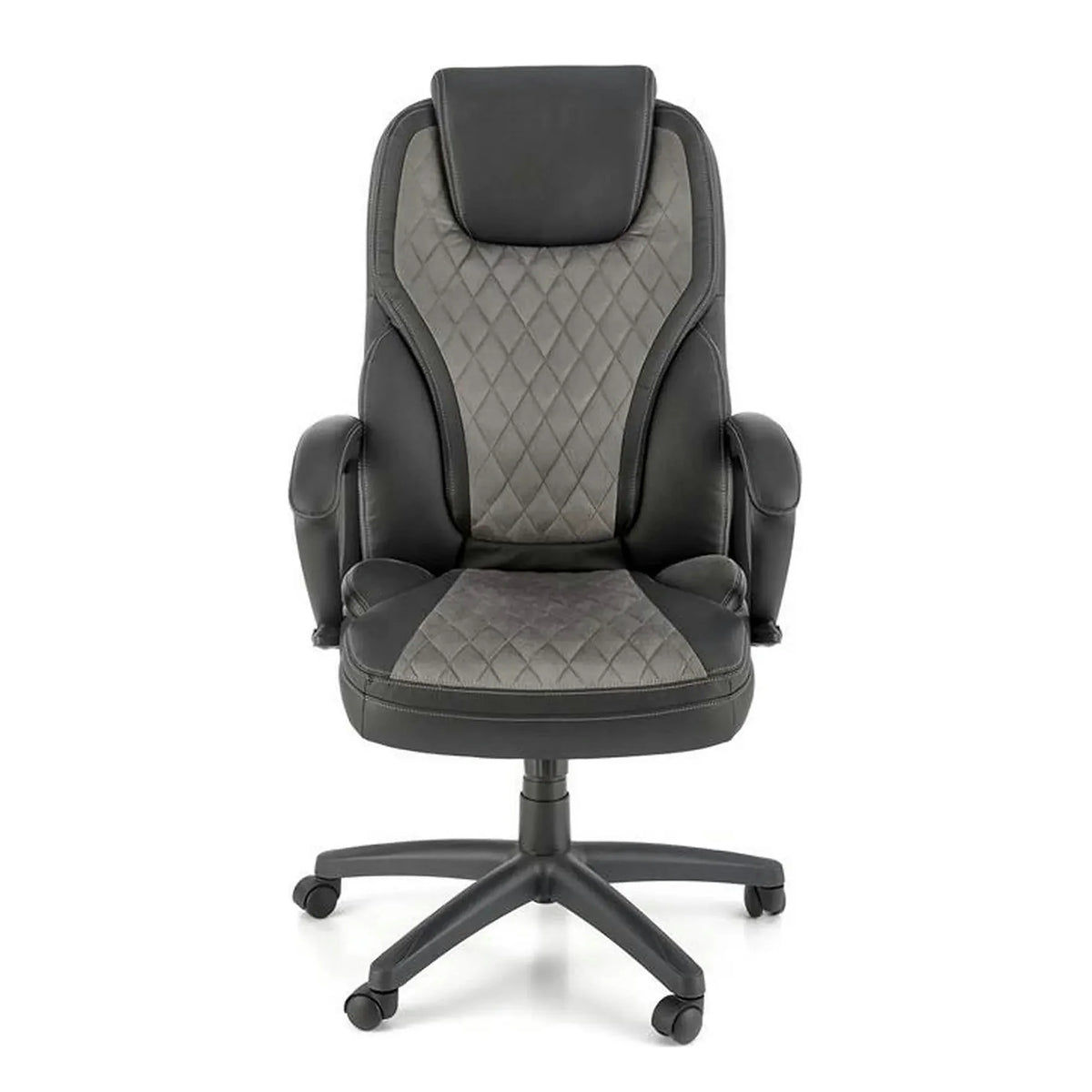 Scaun birou GANDALF, gri/negru, piele ecologica, 65x73x113/120 cm