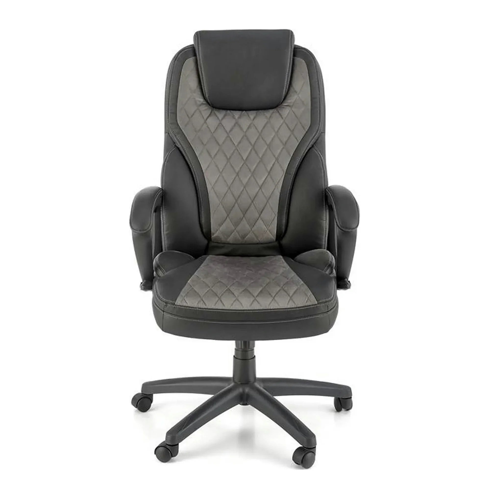 Scaun birou GANDALF, gri/negru, piele ecologica, 65x73x113/120 cm