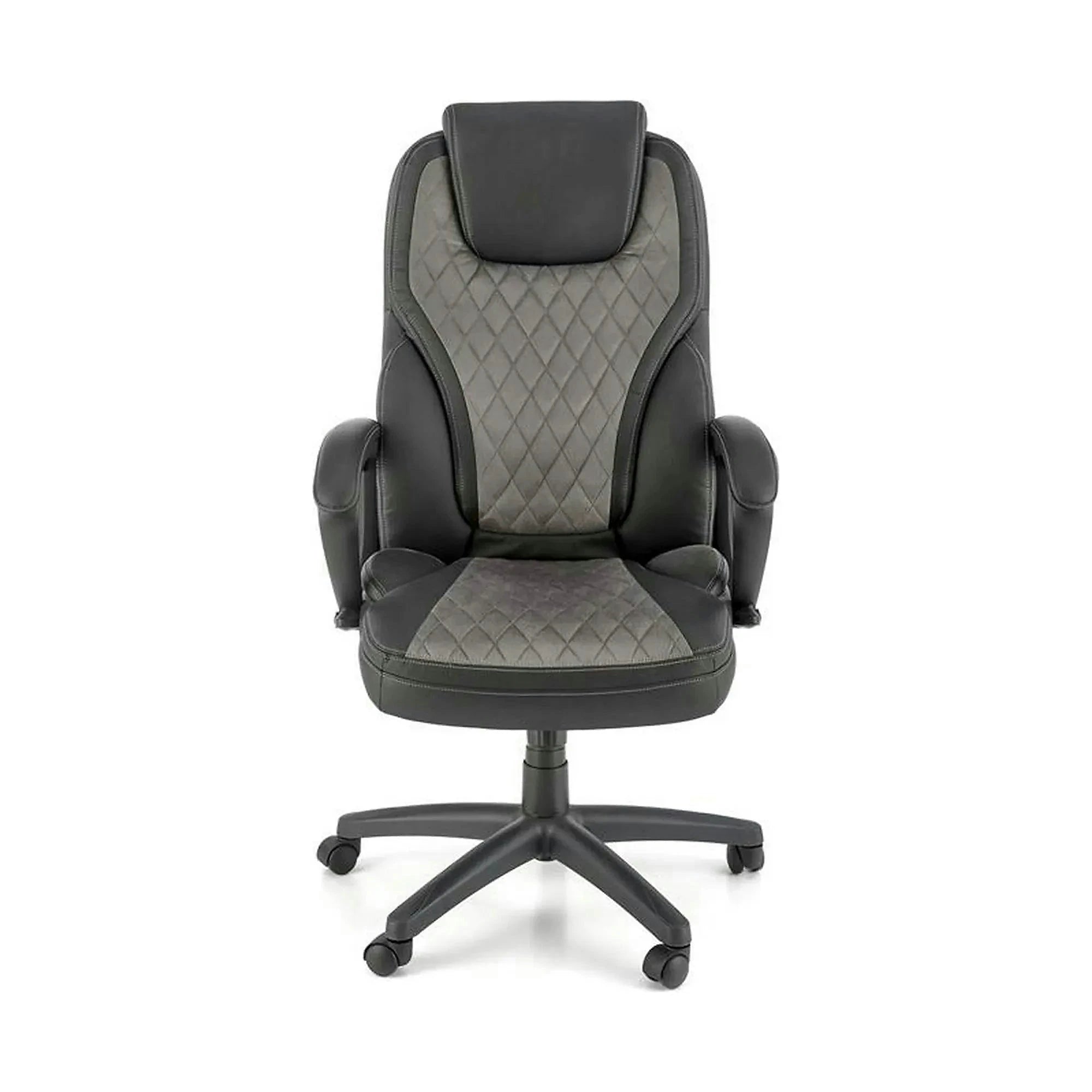 Scaun birou GANDALF, gri/negru, piele ecologica, 65x73x113/120 cm