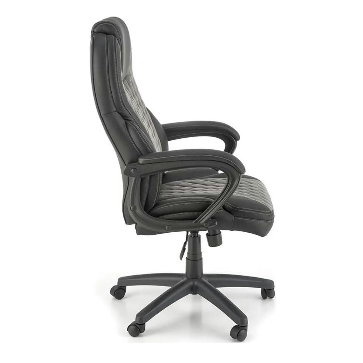 Scaun birou GANDALF, gri/negru, piele ecologica, 65x73x113/120 cm