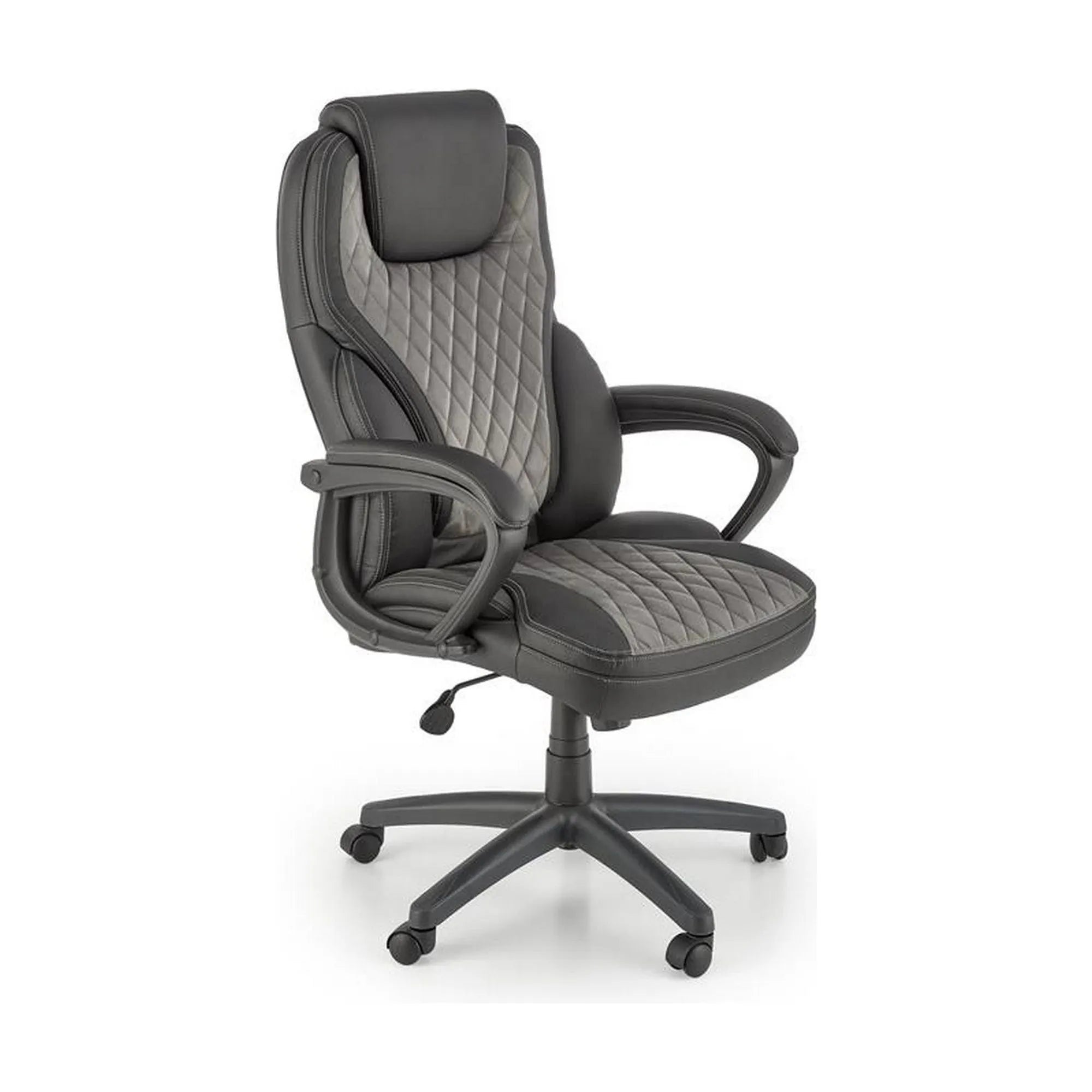 Scaun birou GANDALF, gri/negru, piele ecologica, 65x73x113/120 cm