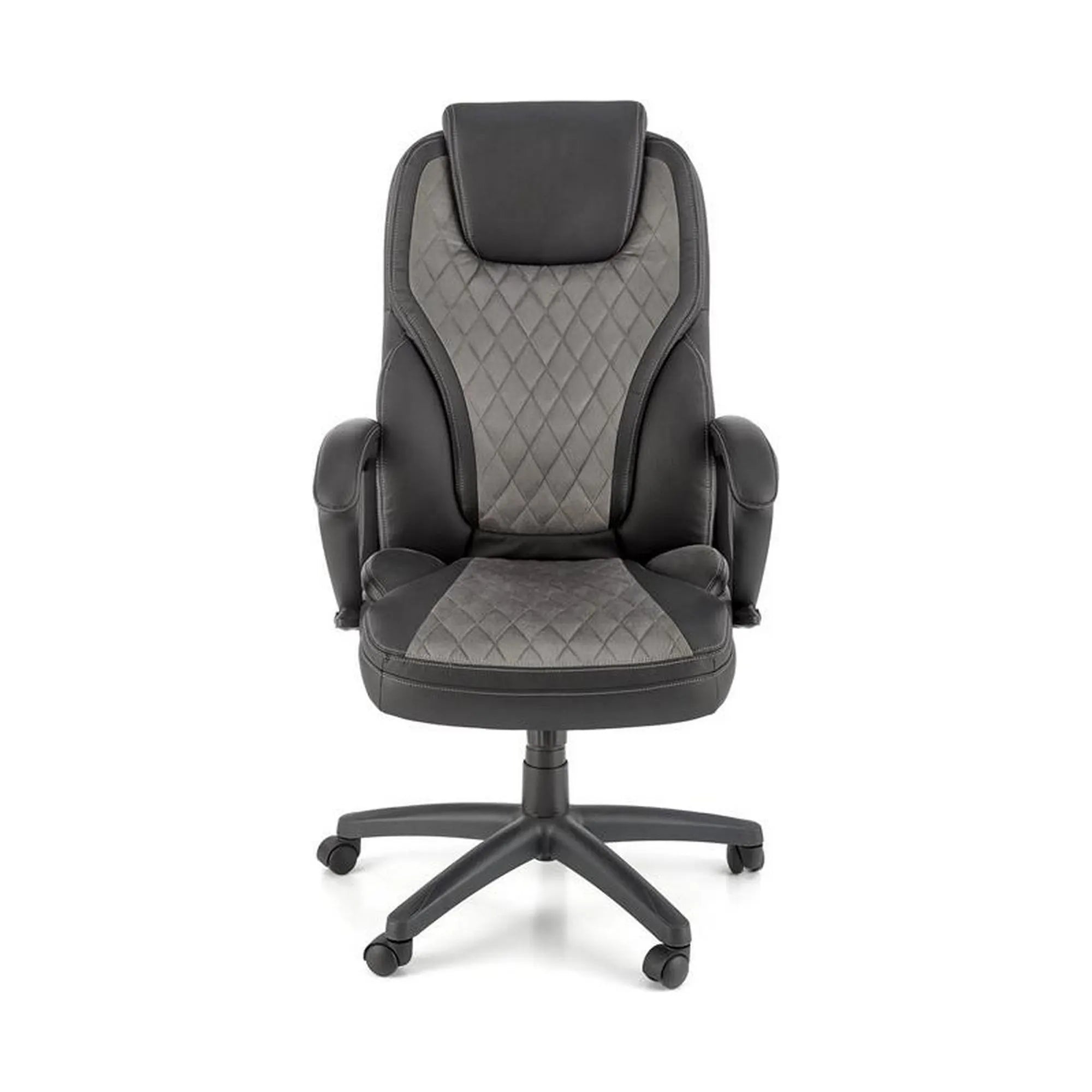 Scaun birou GANDALF, gri/negru, piele ecologica, 65x73x113/120 cm