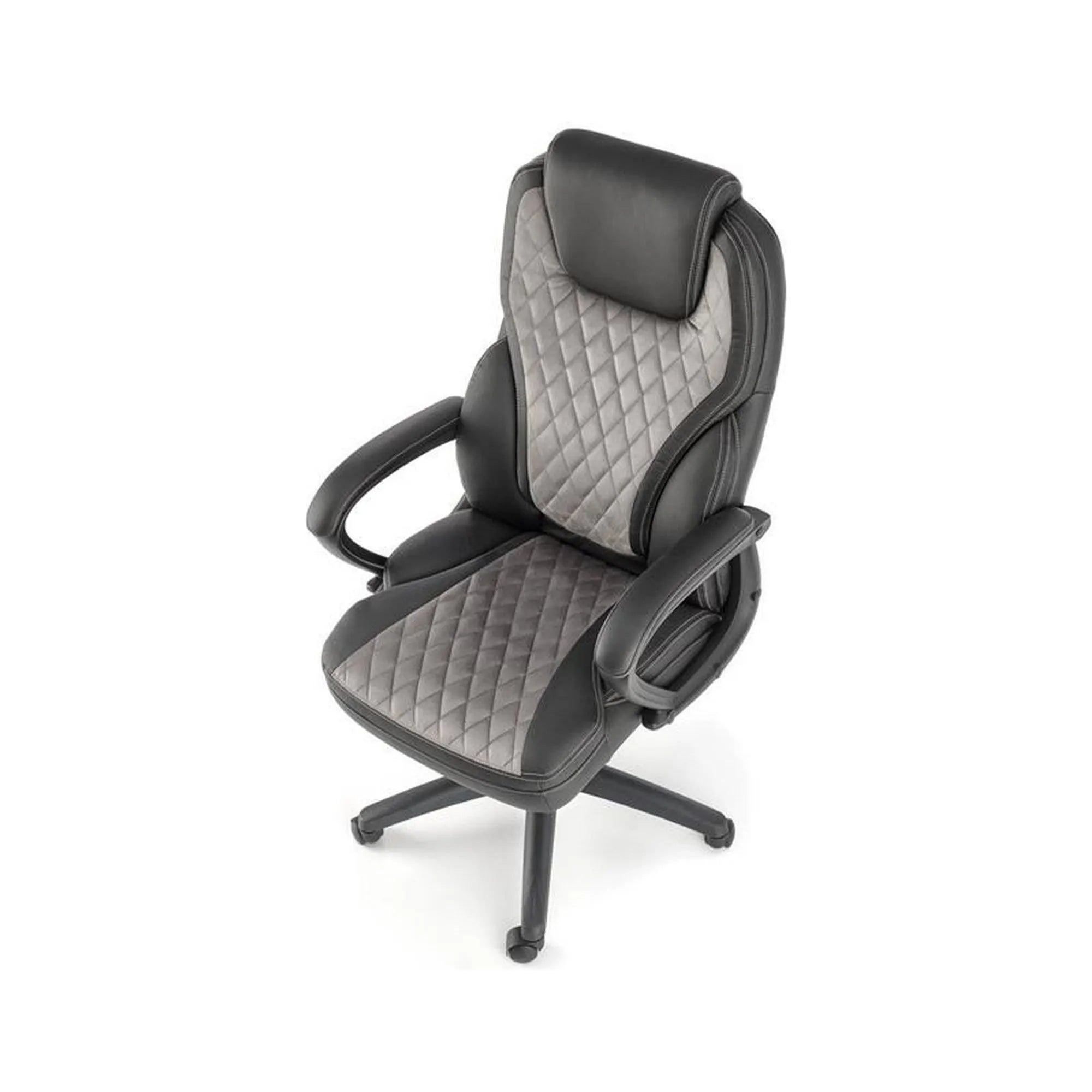 Scaun birou GANDALF, gri/negru, piele ecologica, 65x73x113/120 cm