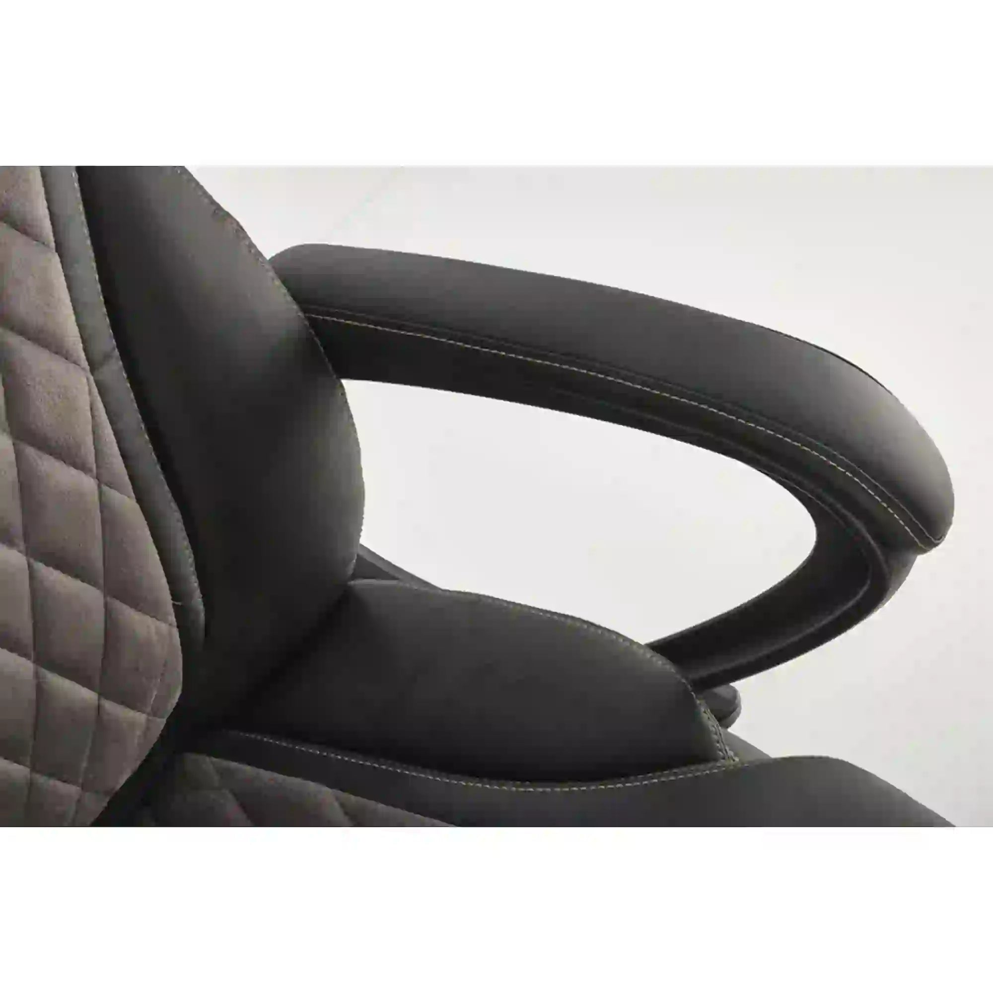 Scaun birou GANDALF, gri/negru, piele ecologica, 65x73x113/120 cm