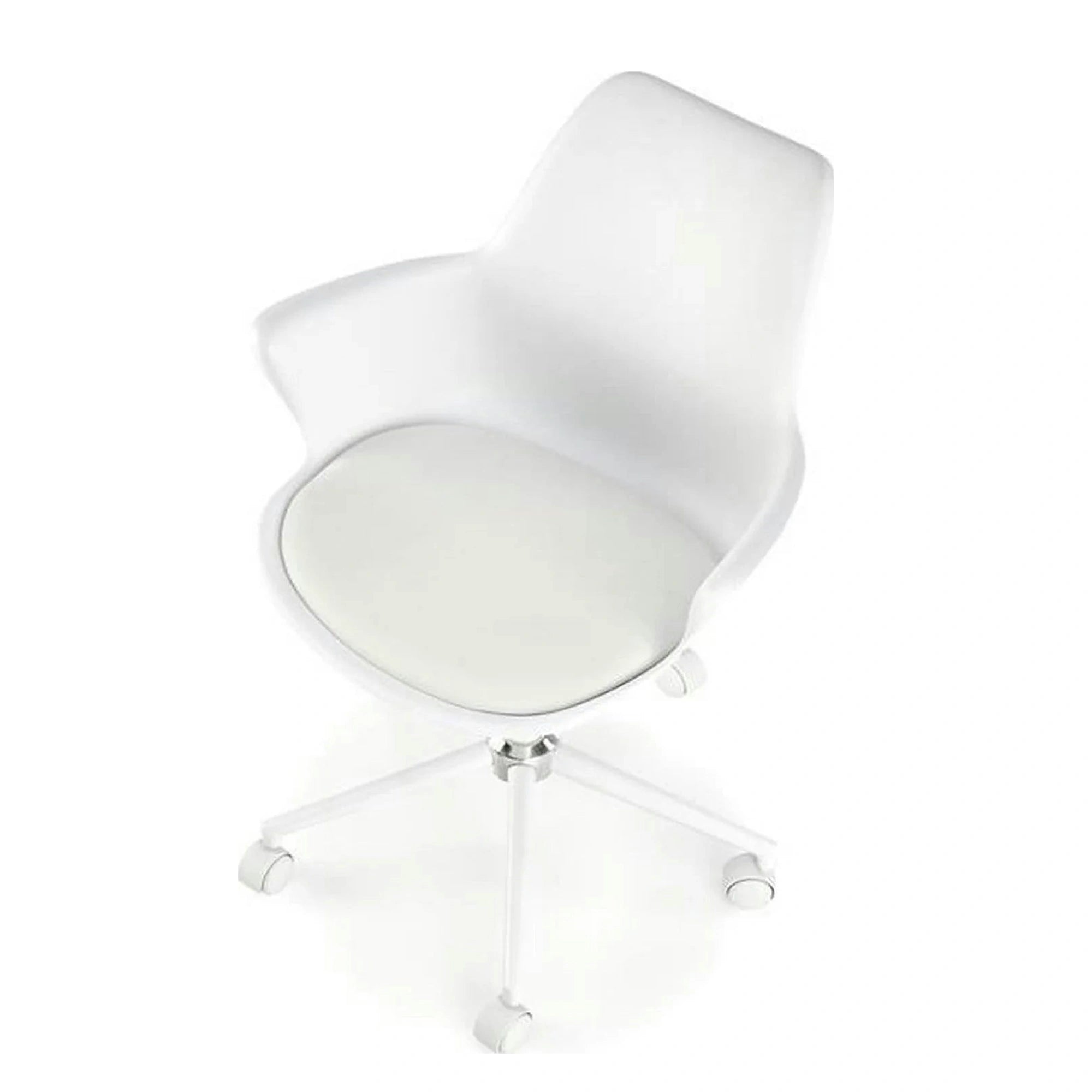 Scaun birou GASLY, alb, piele ecologica, 62x64x80/92 cm