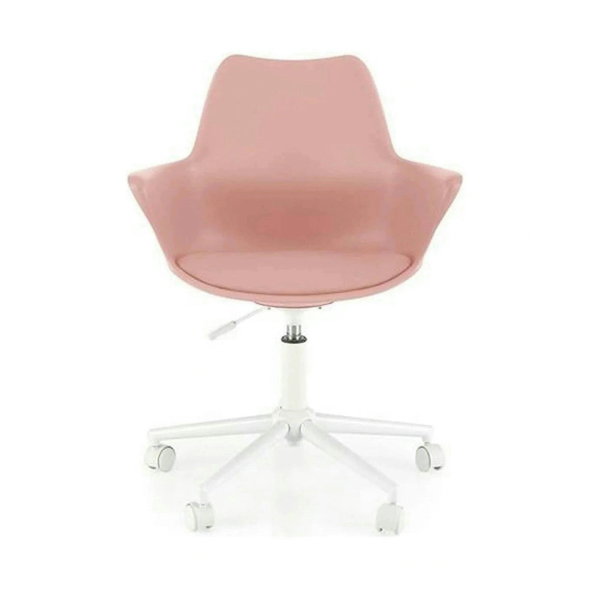 Scaun birou GASLY, roz/alb, piele ecologica, 62x64x80/ cm