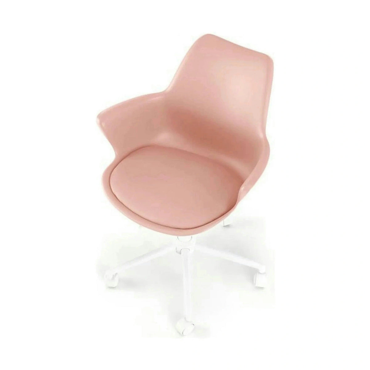 Scaun birou GASLY, roz/alb, piele ecologica, 62x64x80/ cm