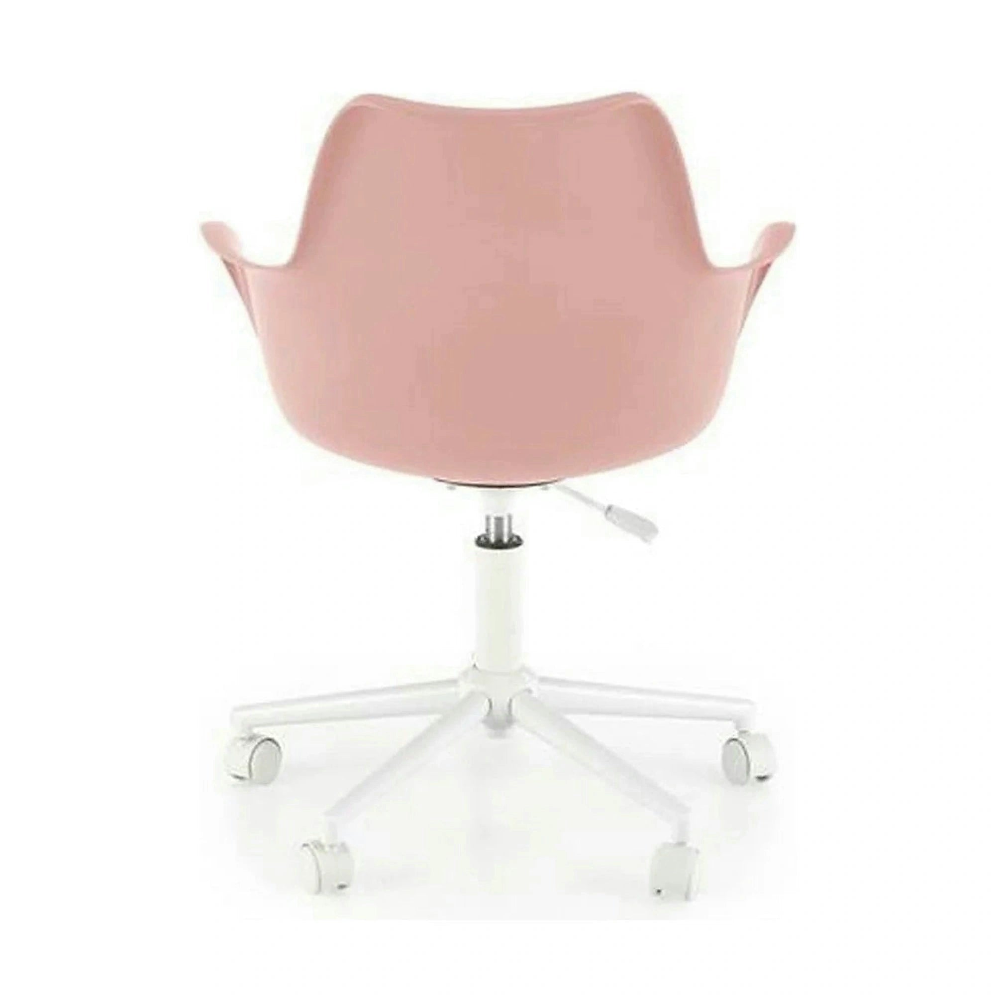 Scaun birou GASLY, roz/alb, piele ecologica, 62x64x80/ cm