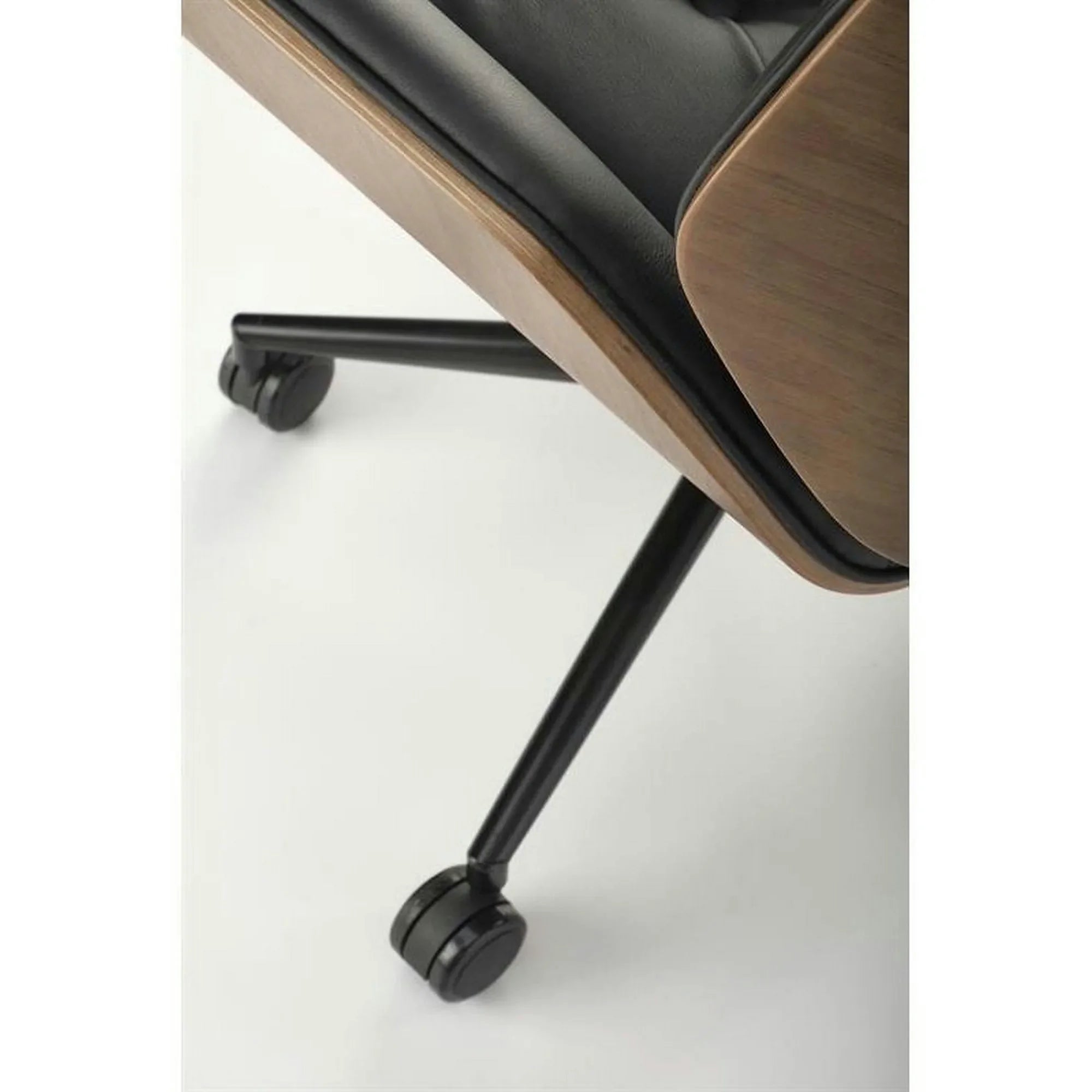 Scaun birou GAVIN, nuc/negru, piele ecologica/metal, 60x65x90/100 cm