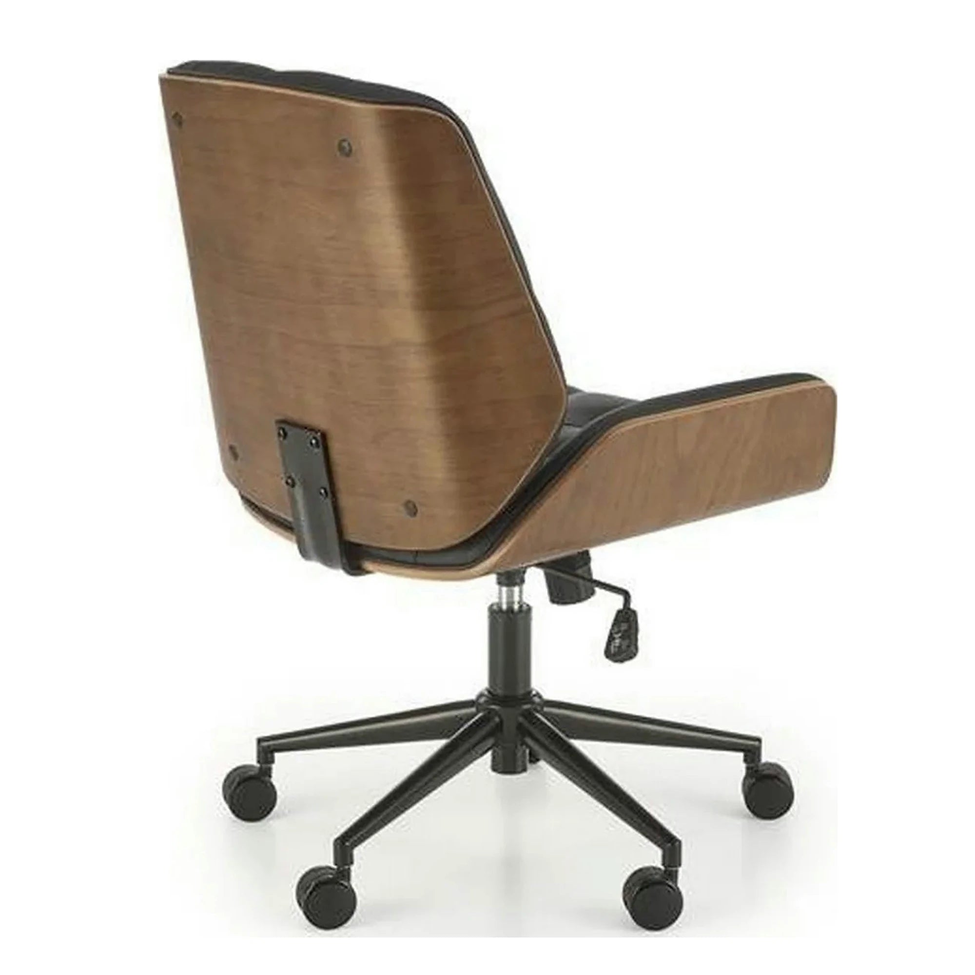 Scaun birou GAVIN, nuc/negru, piele ecologica/metal, 60x65x90/100 cm