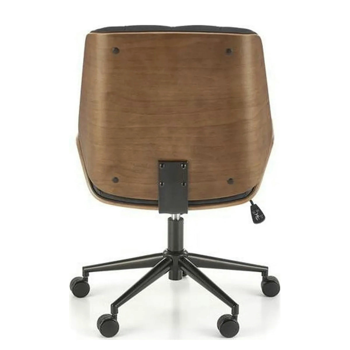 Scaun birou GAVIN, nuc/negru, piele ecologica/metal, 60x65x90/100 cm