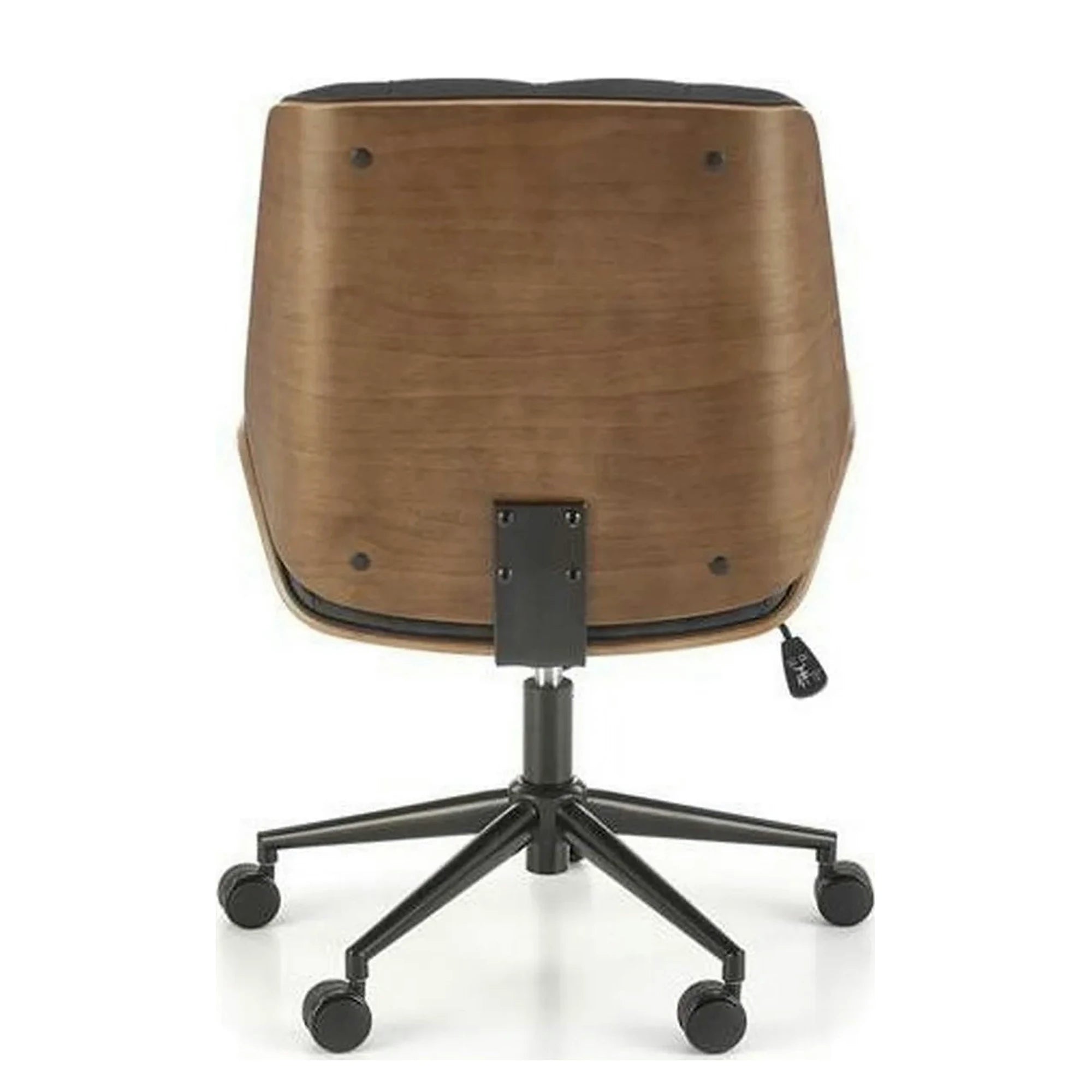 Scaun birou GAVIN, nuc/negru, piele ecologica/metal, 60x65x90/100 cm