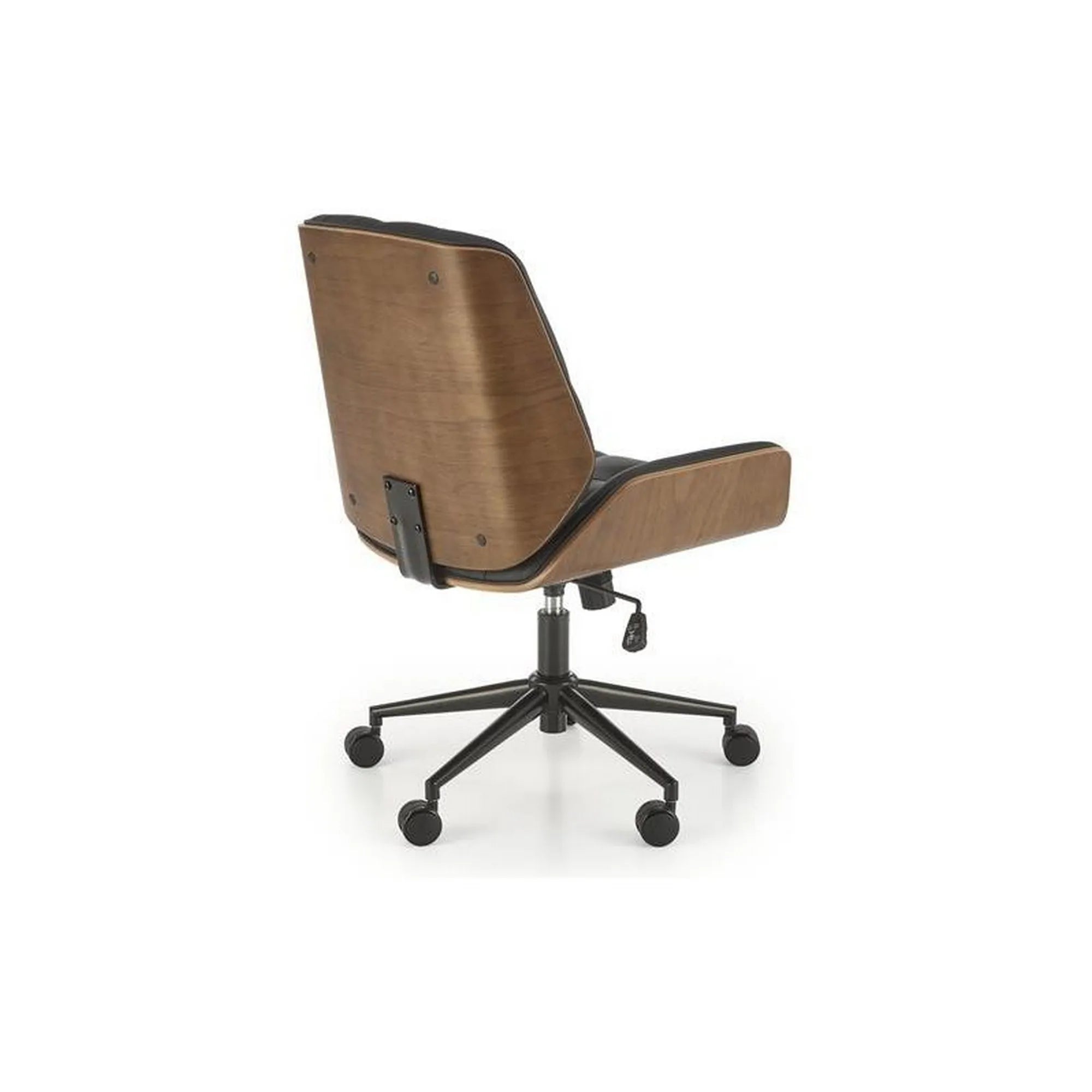 Scaun birou GAVIN, nuc/negru, piele ecologica/metal, 60x65x90/100 cm