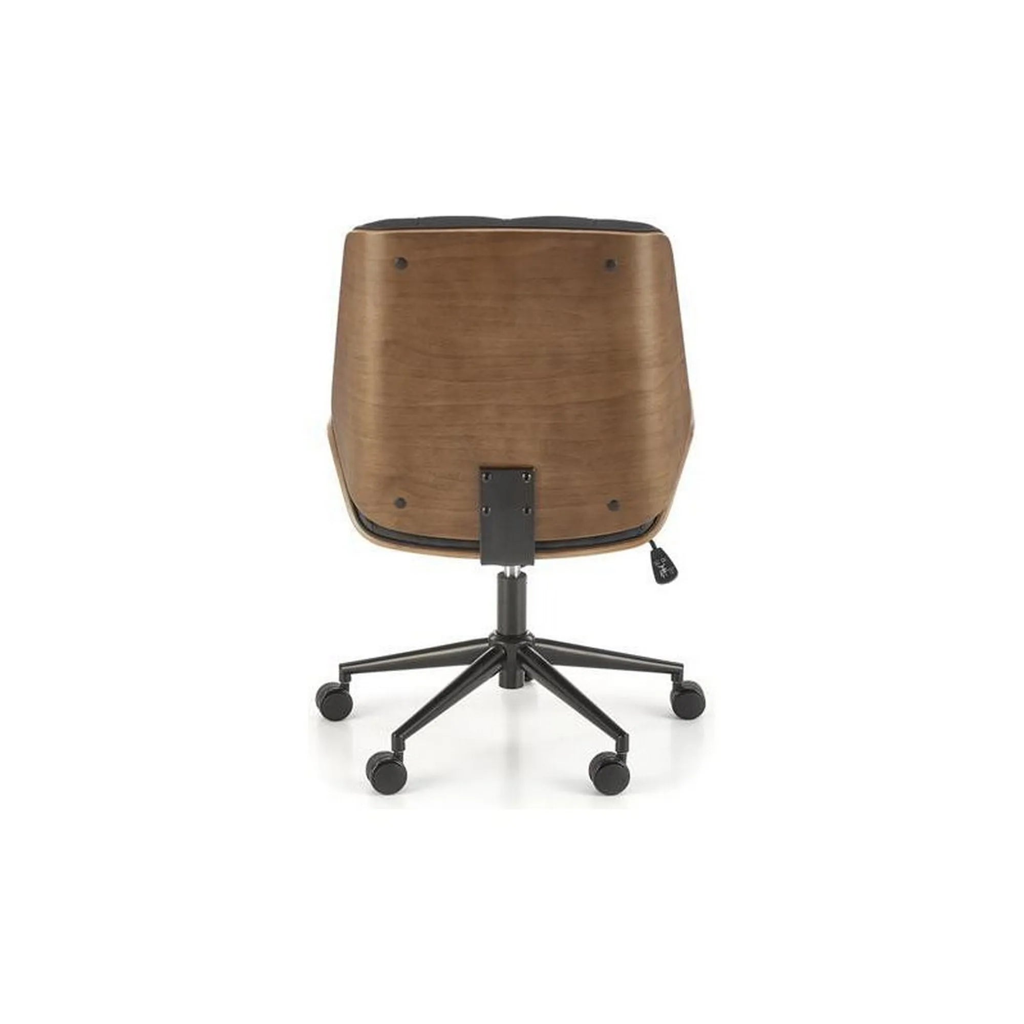 Scaun birou GAVIN, nuc/negru, piele ecologica/metal, 60x65x90/100 cm