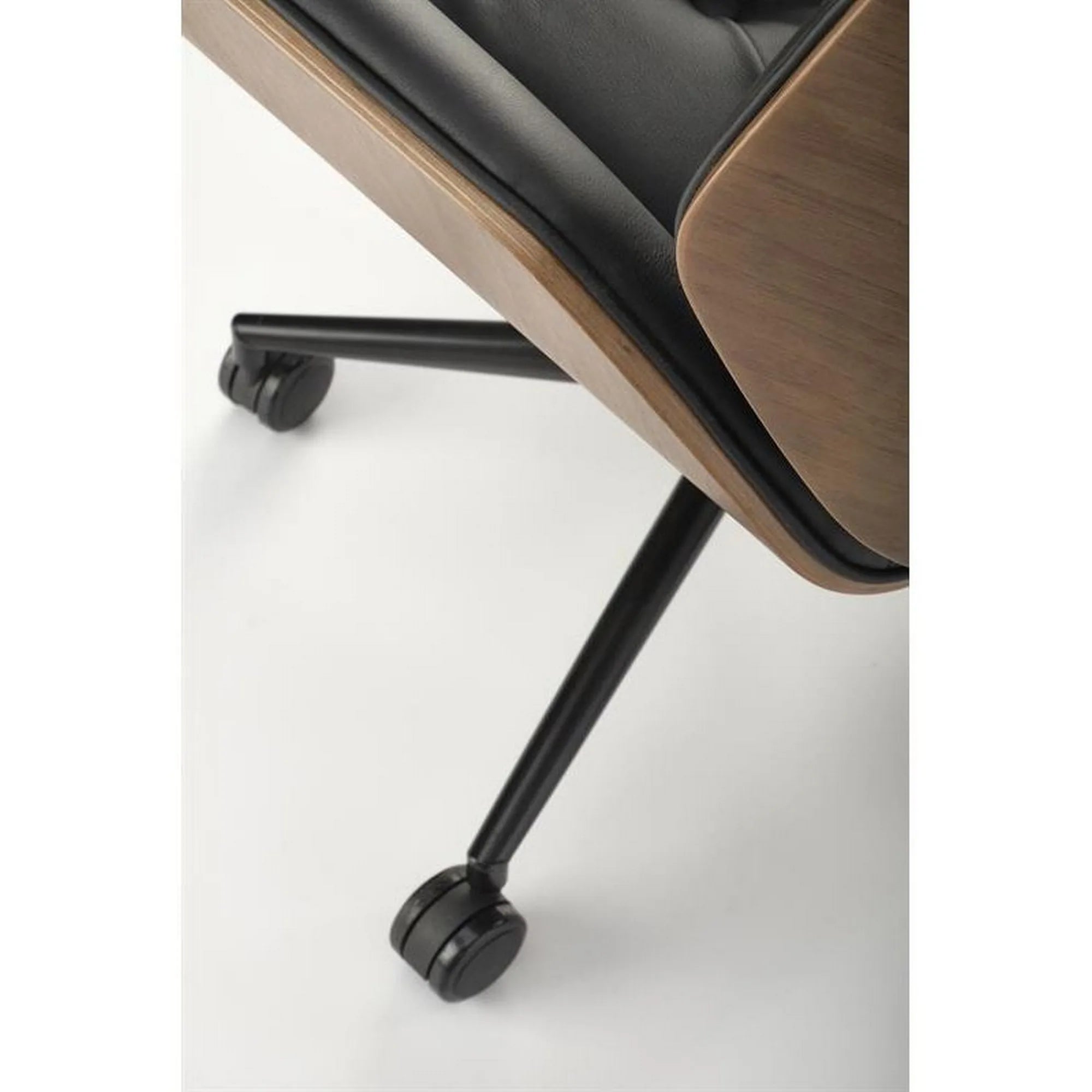 Scaun birou GAVIN, nuc/negru, piele ecologica/metal, 60x65x90/100 cm