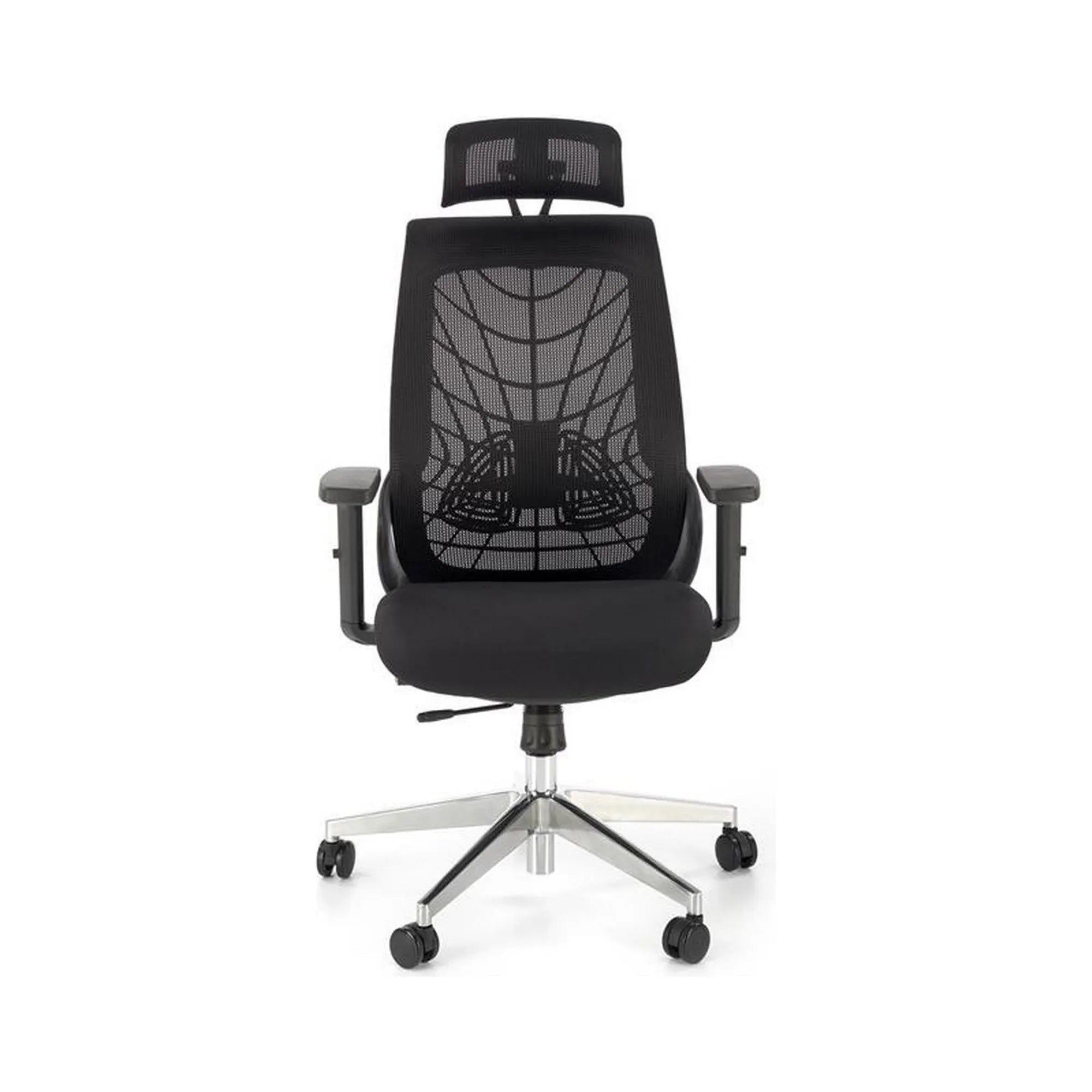 Scaun birou GERONIMO, negru/crom, stofa clasica/metal, 66x67x112/125 cm