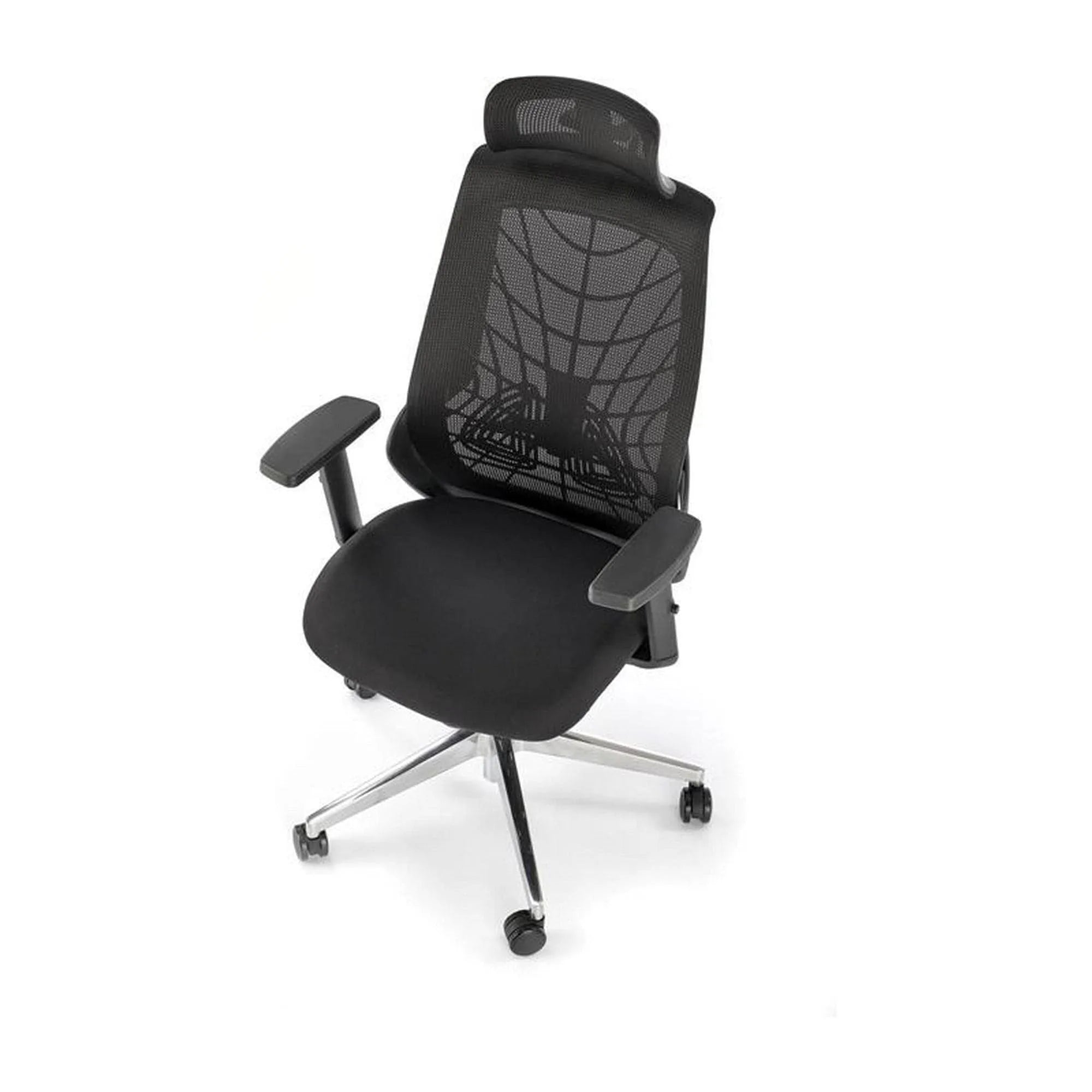 Scaun birou GERONIMO, negru/crom, stofa clasica/metal, 66x67x112/125 cm