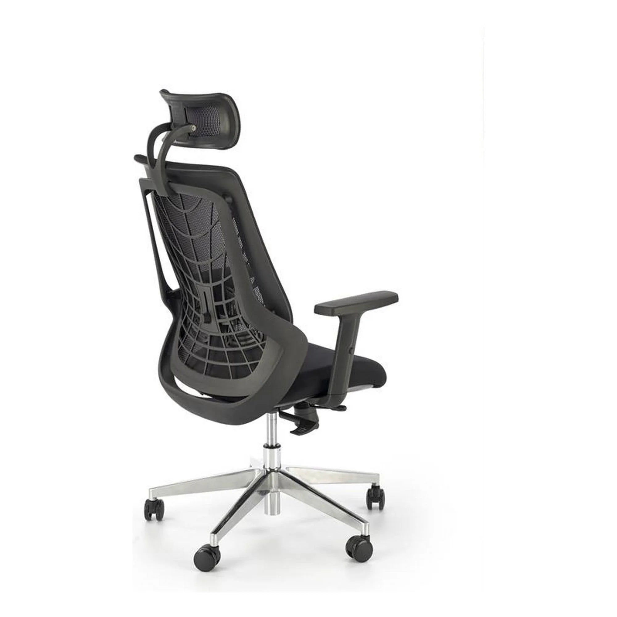 Scaun birou GERONIMO, negru/crom, stofa clasica/metal, 66x67x112/125 cm