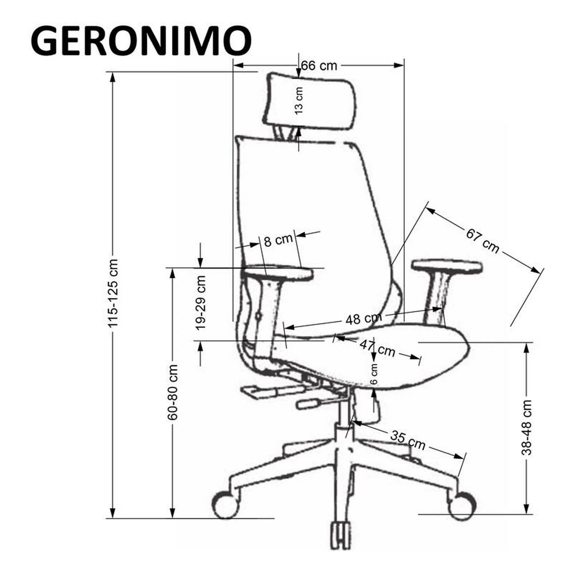 Scaun birou GERONIMO, negru/crom, stofa clasica/metal, 66x67x112/125 cm