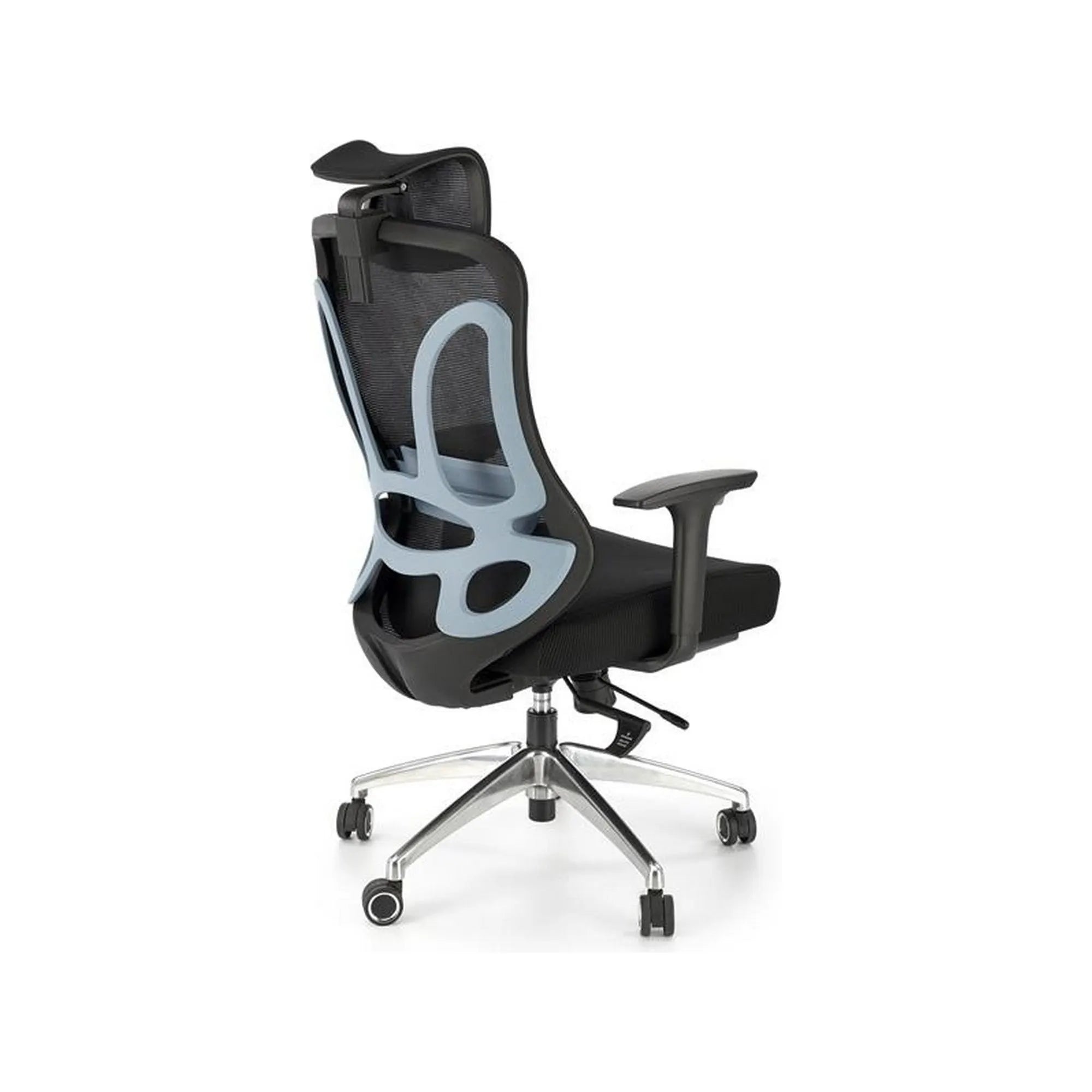 Scaun birou GILBERTO, negru/crom, stofa clasica/metal, 70x64x121/129 cm