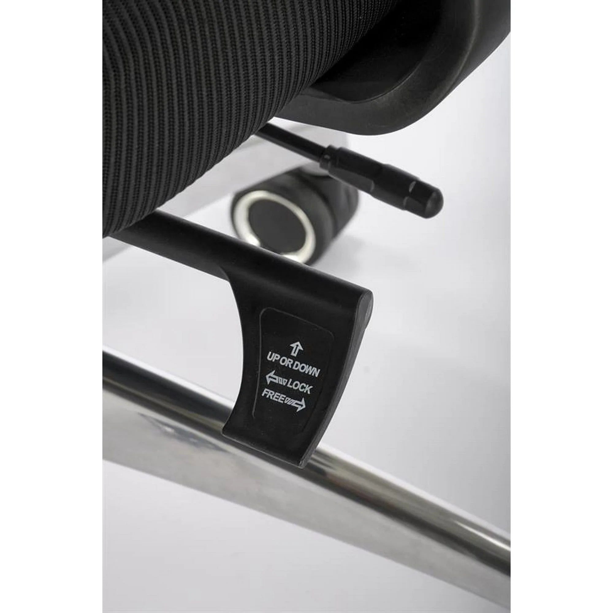 Scaun birou GILBERTO, negru/crom, stofa clasica/metal, 70x64x121/129 cm