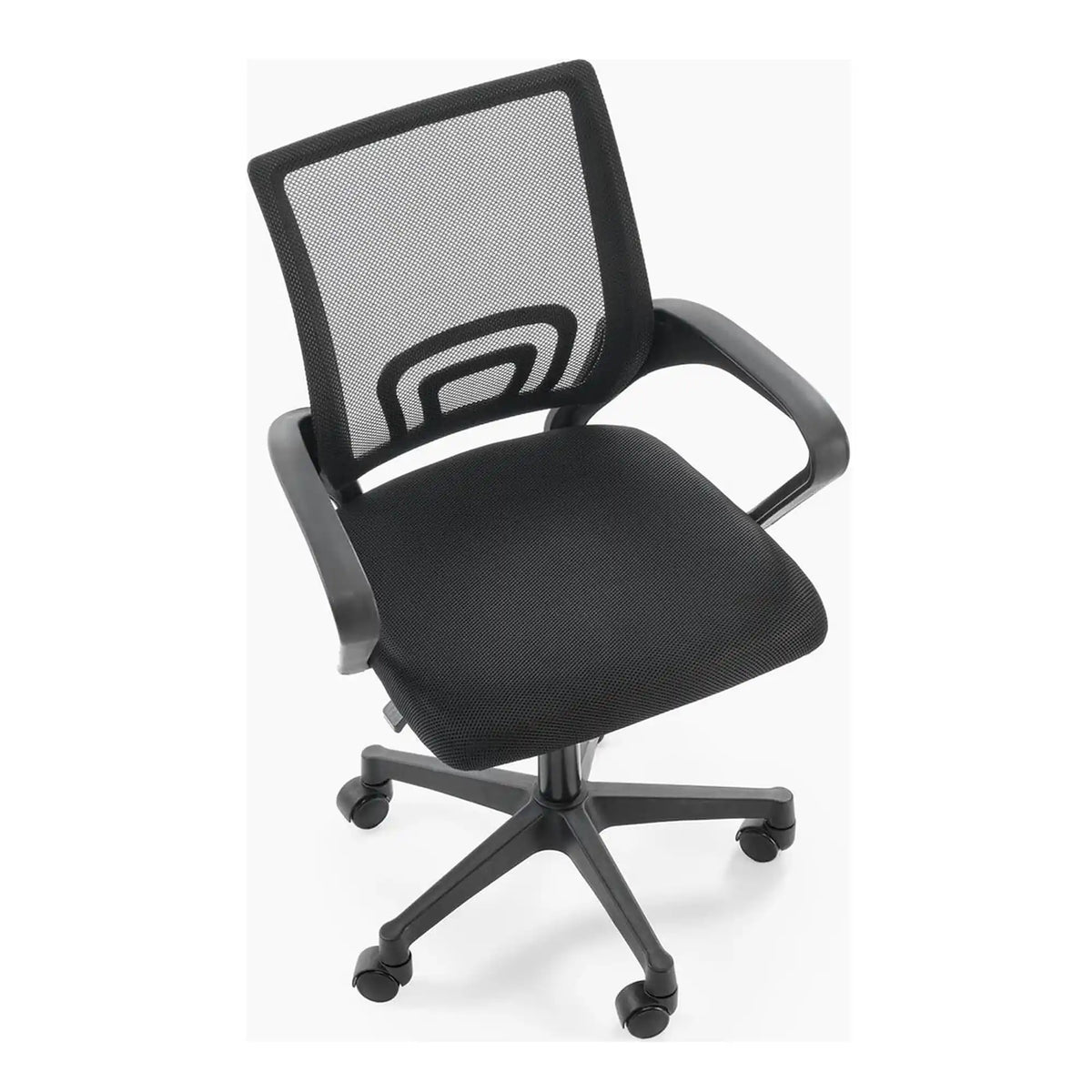 Scaun birou GIMLI, negru, stofa clasica/plastic, 60x53x84/94 cm