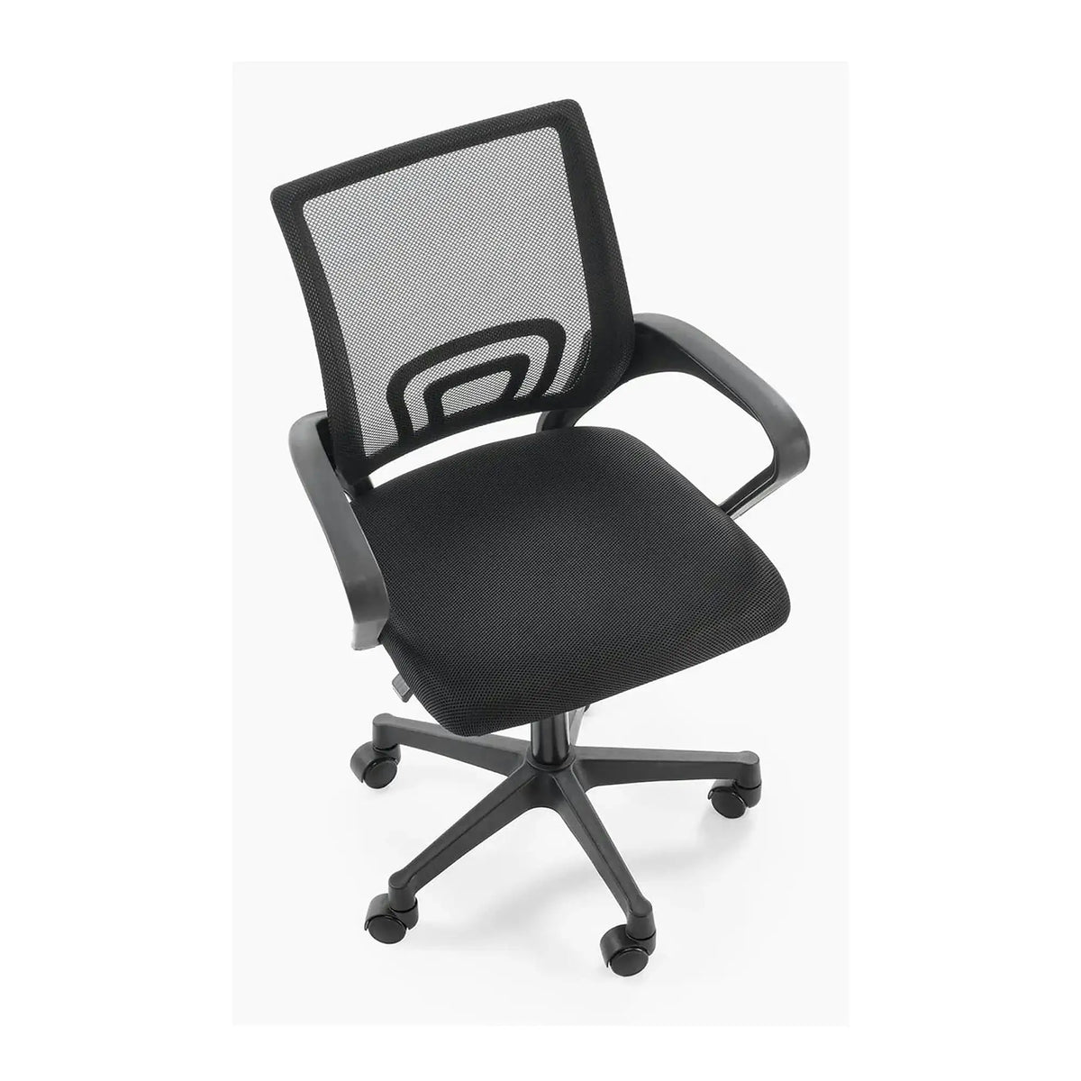 Scaun birou GIMLI, negru, stofa clasica/plastic, 60x53x84/94 cm