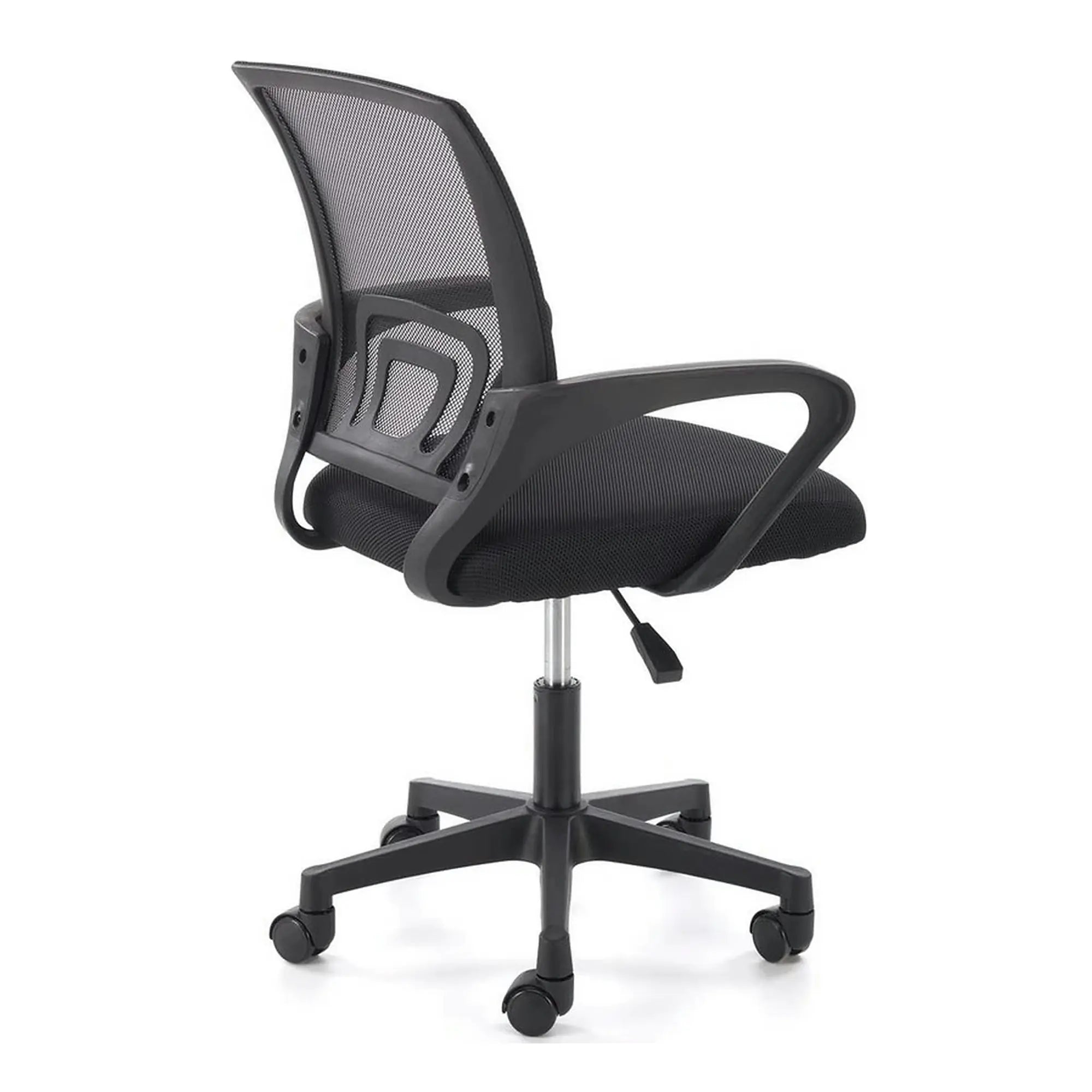 Scaun birou GIMLI, negru, stofa clasica/plastic, 60x53x84/94 cm
