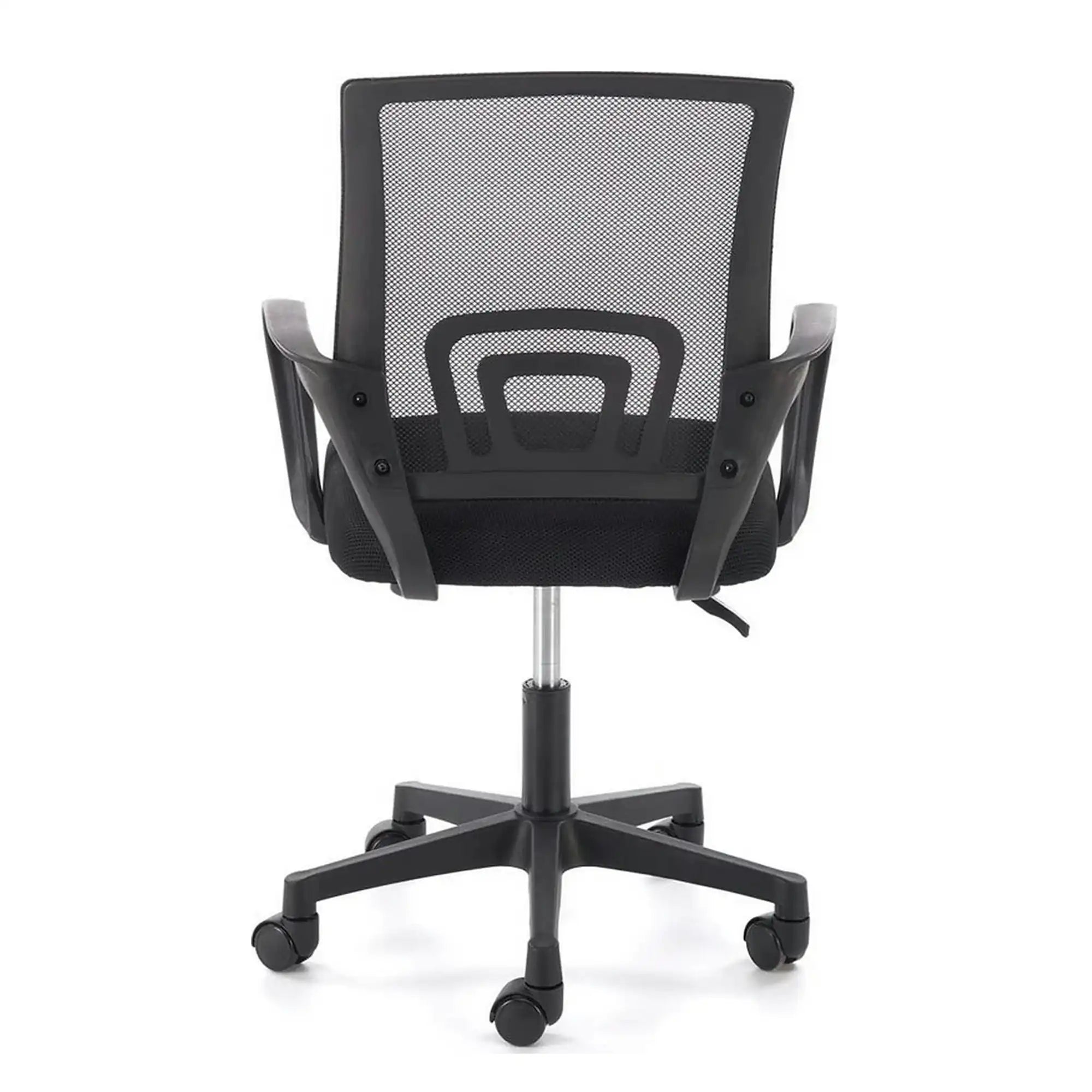 Scaun birou GIMLI, negru, stofa clasica/plastic, 60x53x84/94 cm