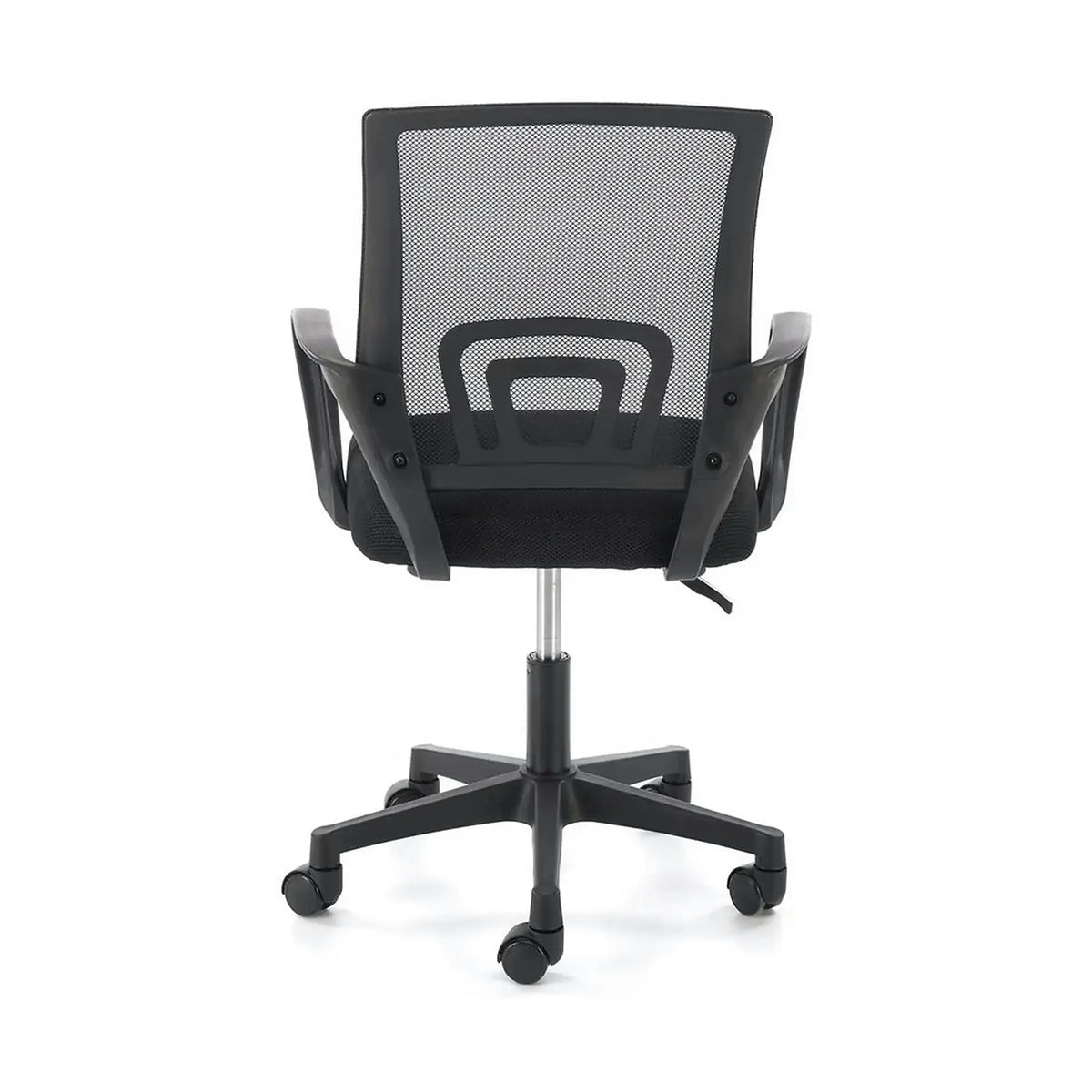 Scaun birou GIMLI, negru, stofa clasica/plastic, 60x53x84/94 cm