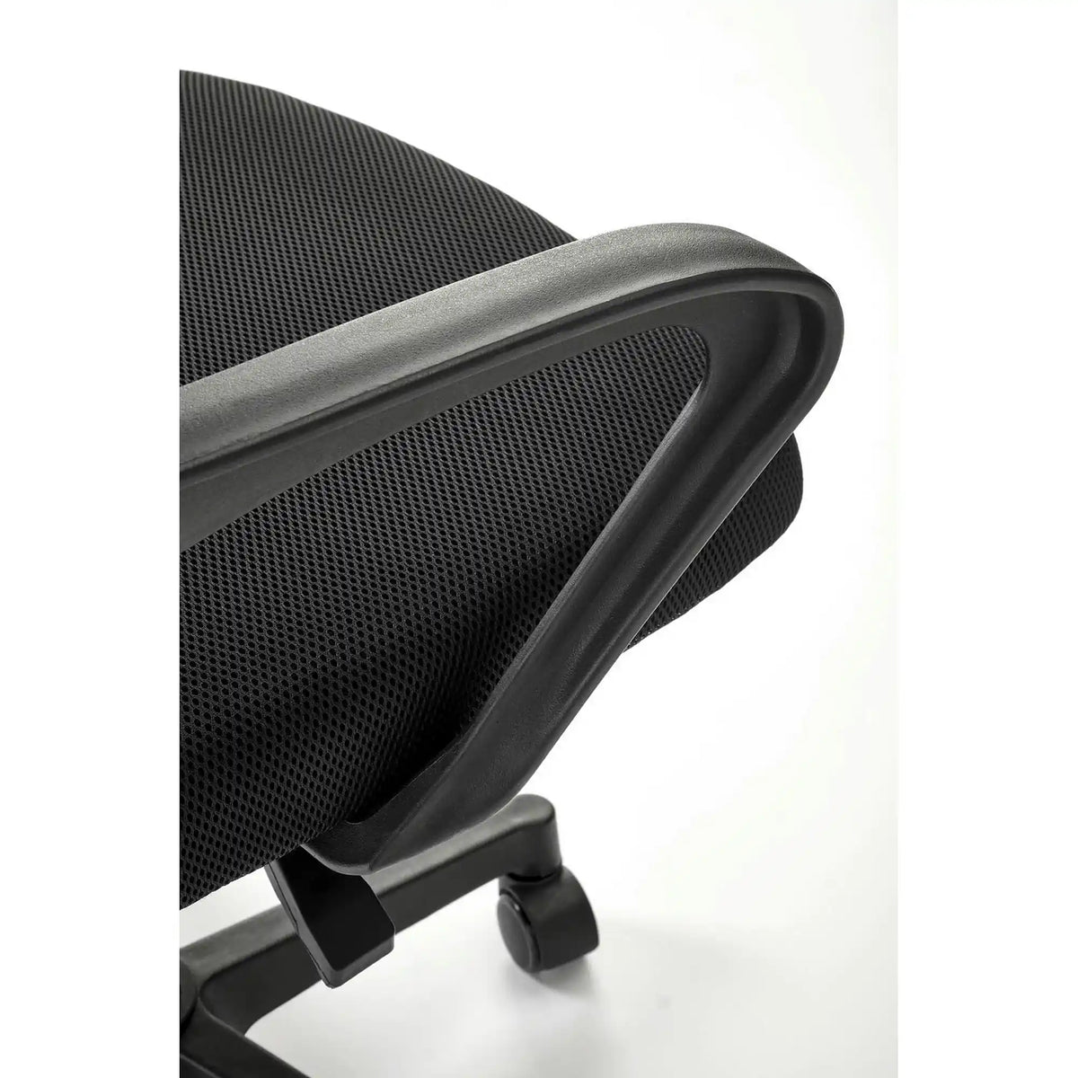 Scaun birou GIMLI, negru, stofa clasica/plastic, 60x53x84/94 cm