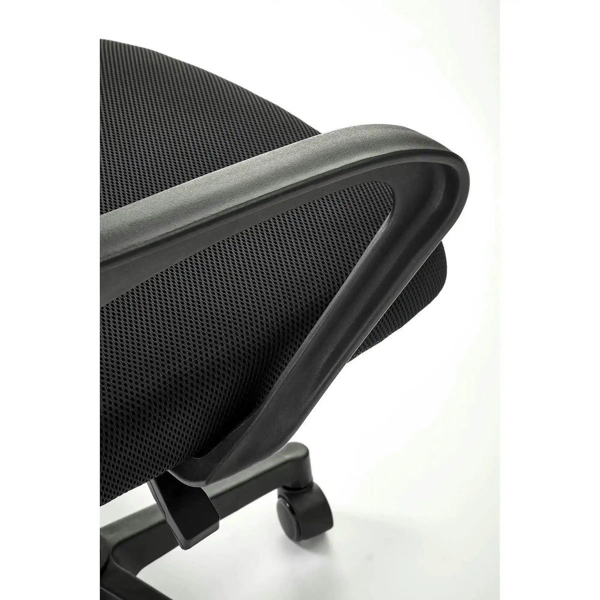 Scaun birou GIMLI, negru, stofa clasica/plastic, 60x53x84/94 cm