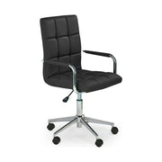 Scaun birou GONZO 2, negru, piele ecologica, 53x60x98/110 cm