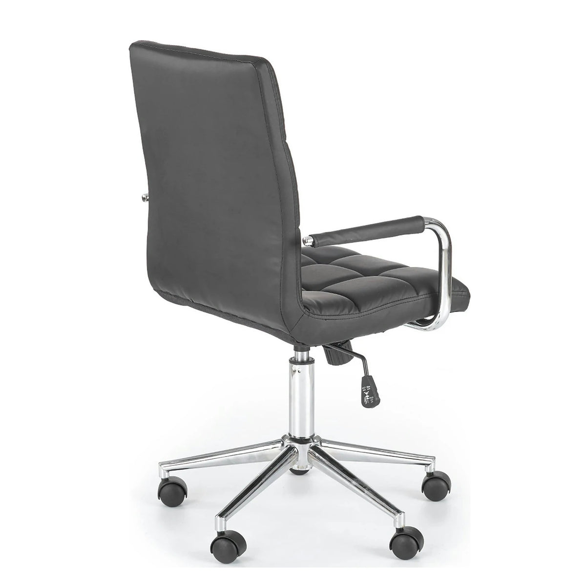 Scaun birou GONZO 2, negru, piele ecologica, 53x60x98/110 cm