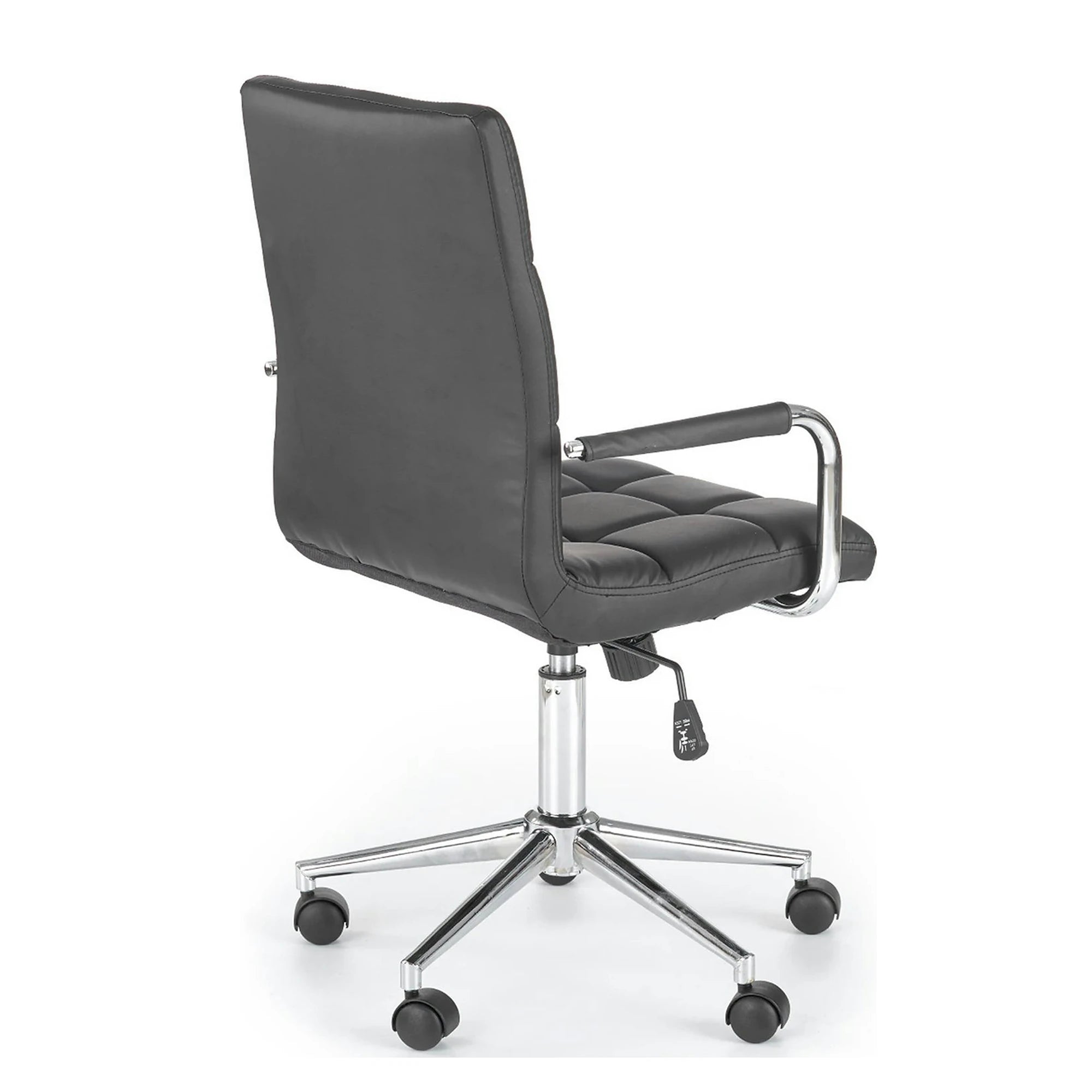 Scaun birou GONZO 2, negru, piele ecologica, 53x60x98/110 cm