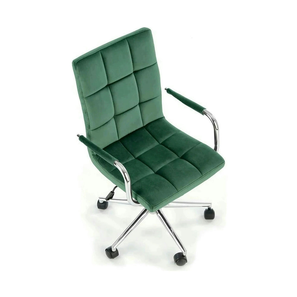 Scaun birou GONZO 4, verde, stofa catifelata, 60x53x93/105 cm