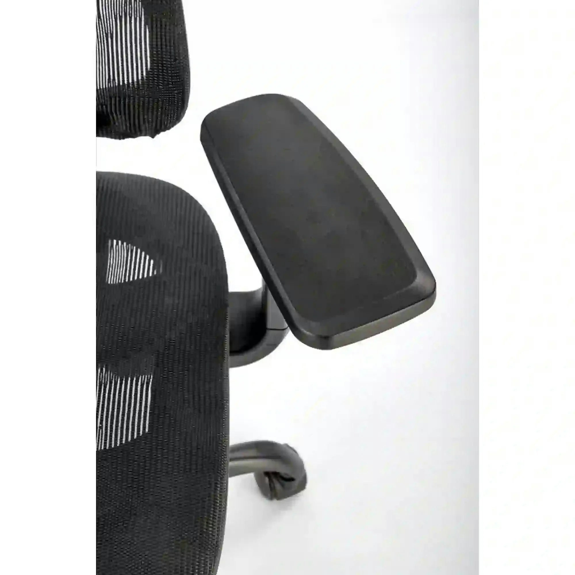 Scaun birou GOTARD, negru, stofa clasica, tetiera/cotiere reglabile, 71x75x114 cm