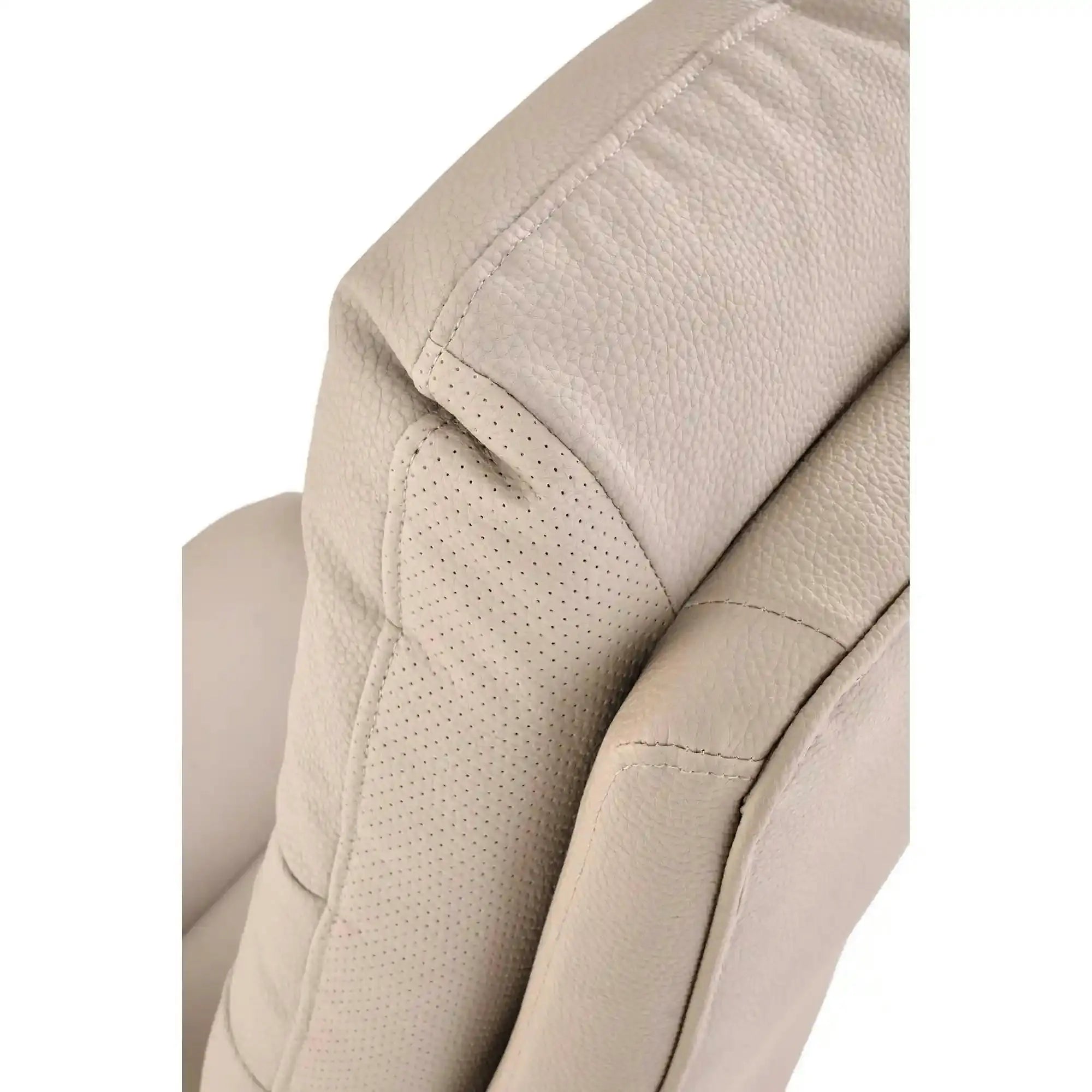 Scaun birou HARBOR, bej/negru, piele ecologica, 65x72x112-118 cm