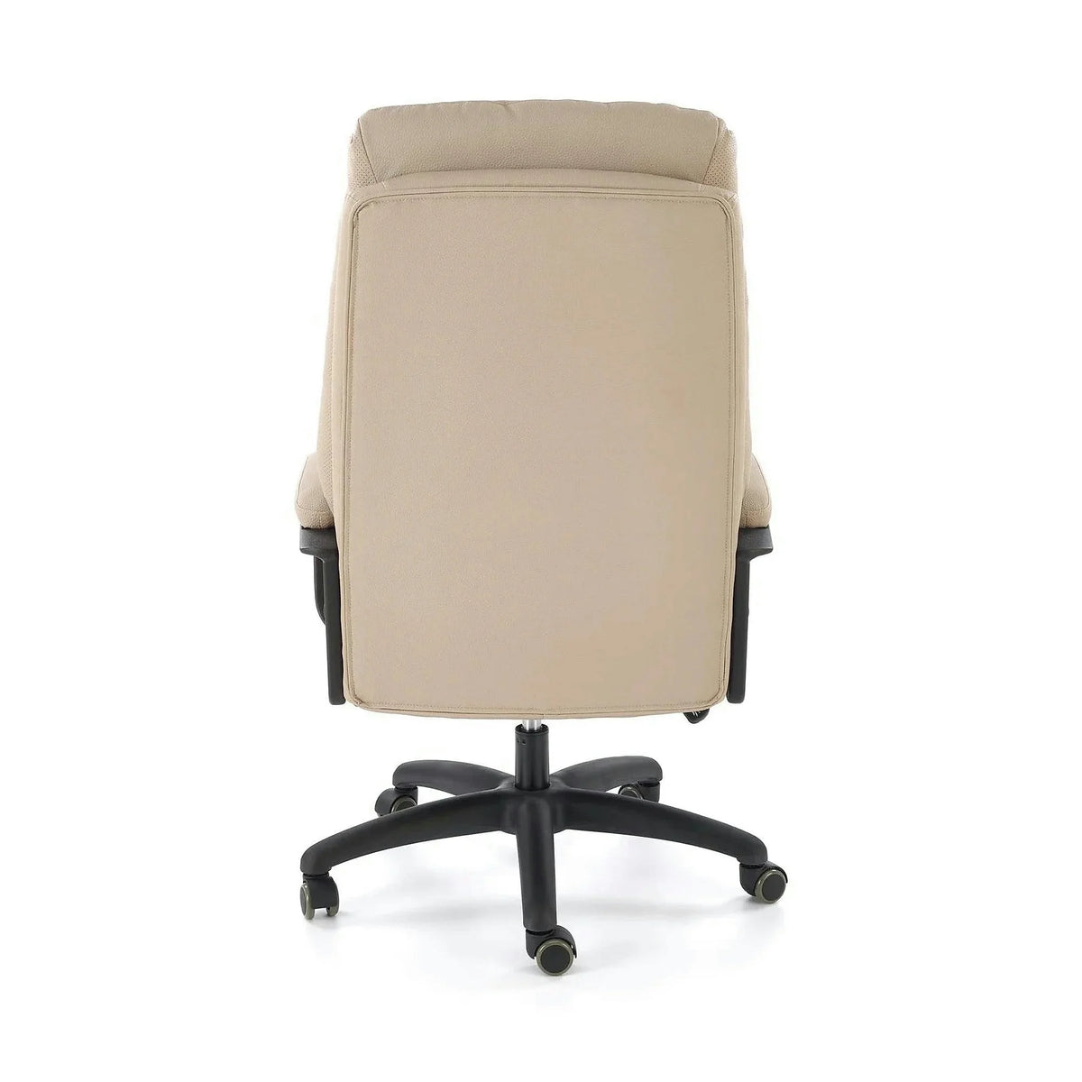 Scaun birou HARBOR, bej/negru, piele ecologica, 65x72x112-118 cm