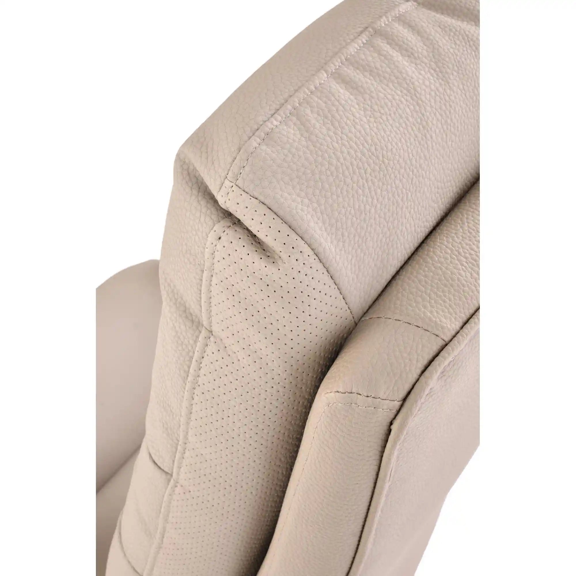 Scaun birou HARBOR, bej/negru, piele ecologica, 65x72x112-118 cm