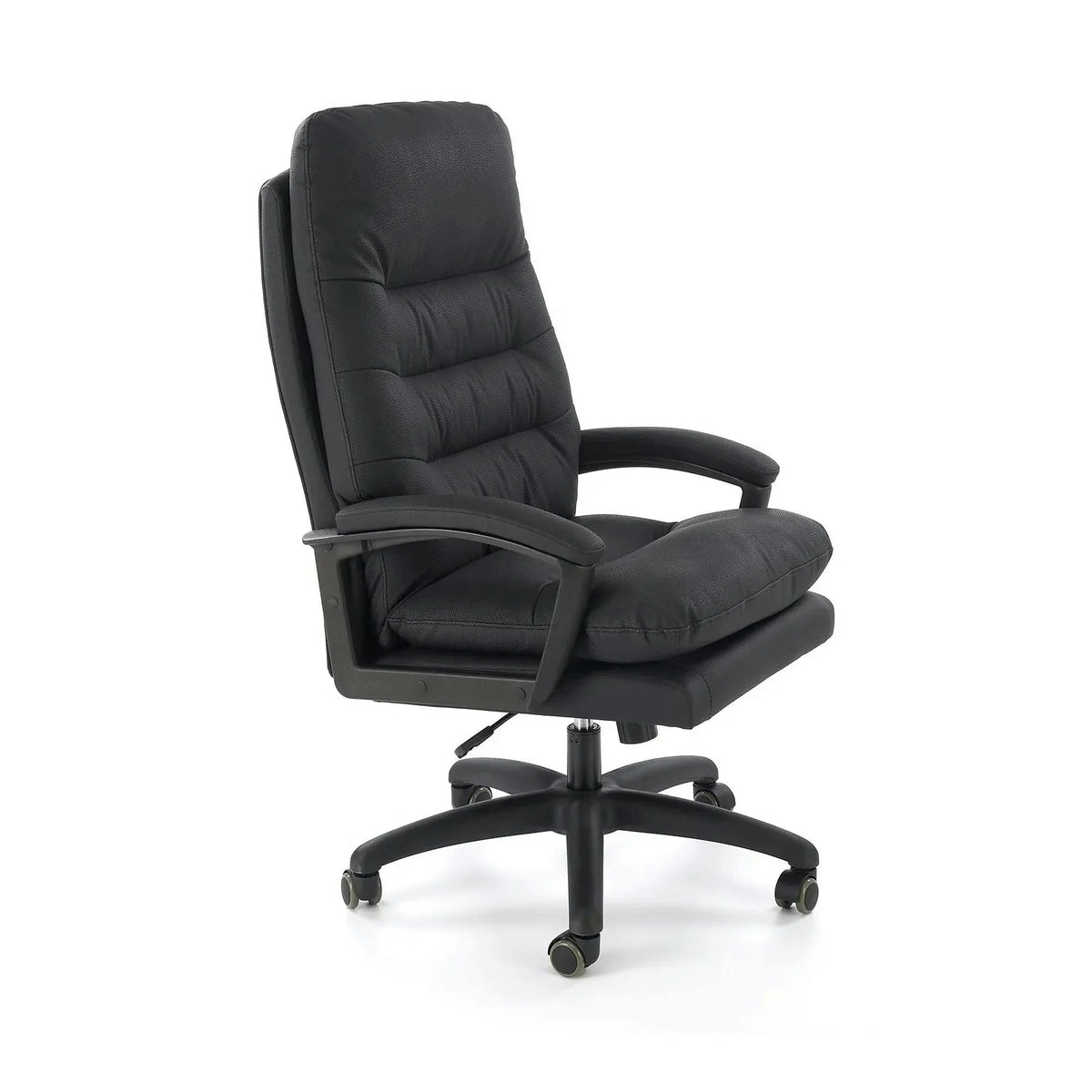 Scaun birou HARBOR, negru, piele ecologica, 65x72x112-118 cm